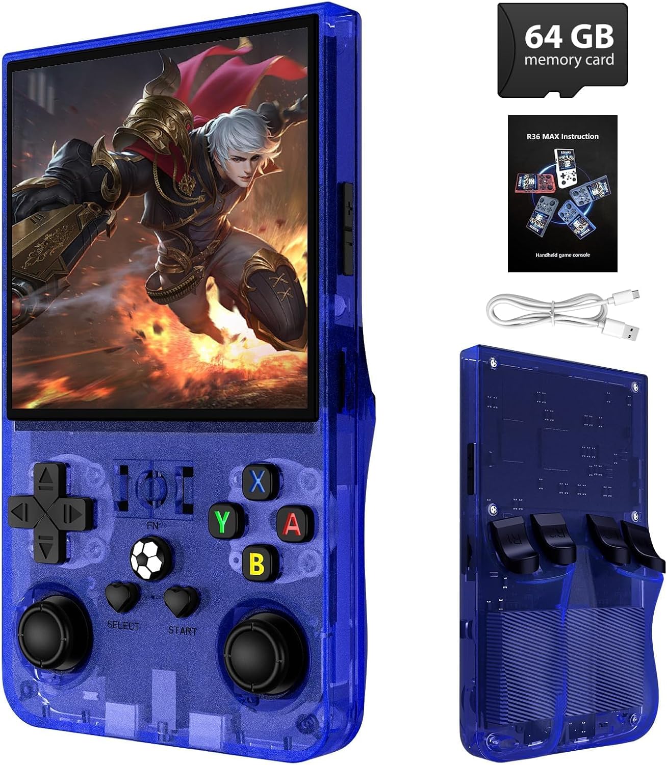 R36MAX Retro Handheld Game Console with 18000+ HD Games