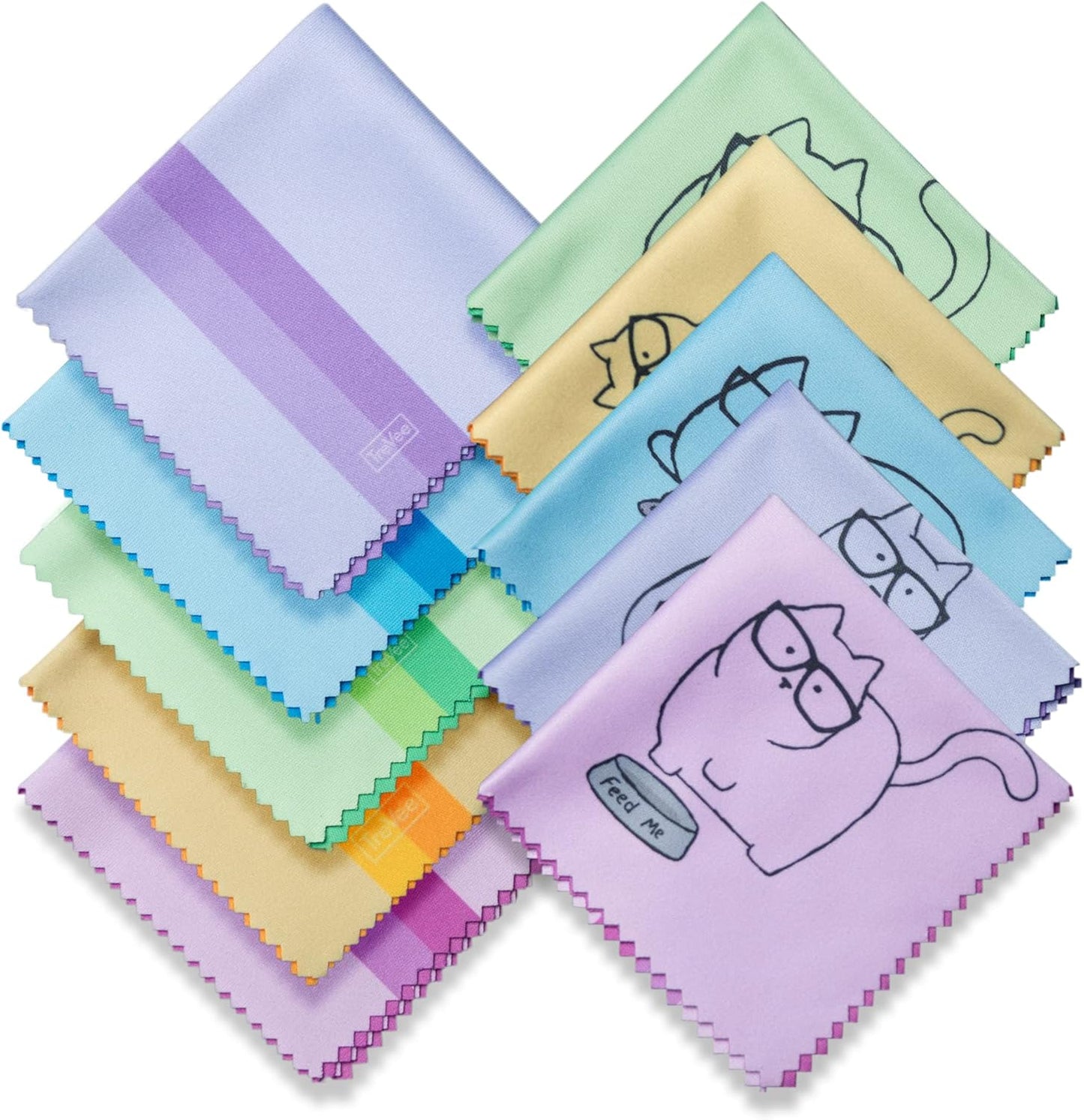 Cute Kitty Cat Microfiber Cleaning Cloths - 10 Pack