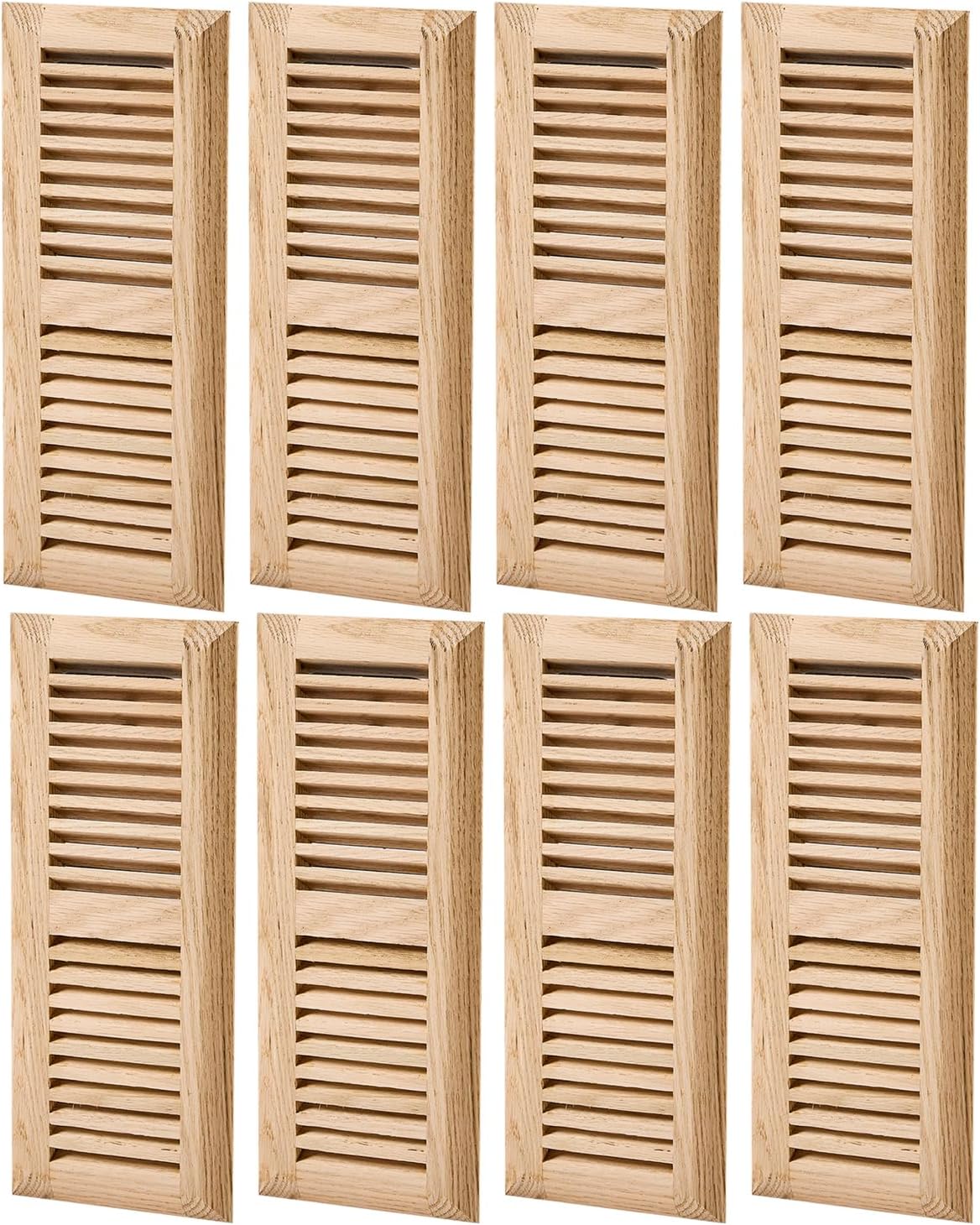 Homewell 8 Pcs White Oak Wood Floor Register, 4x12 Inch Vent