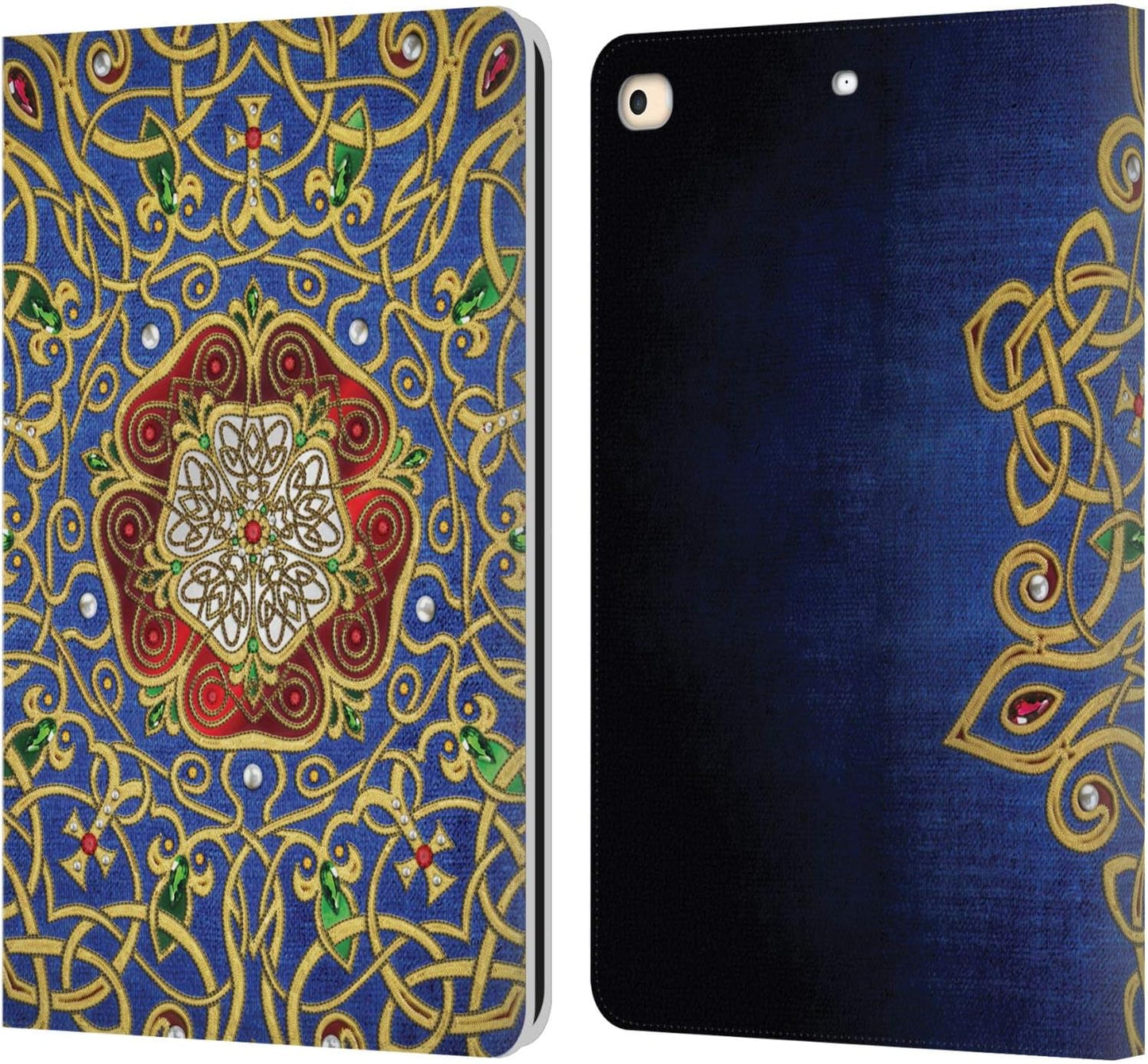 Brigid Ashwood Rose Celtic Wisdom 3 Leather Wallet Case for iPad