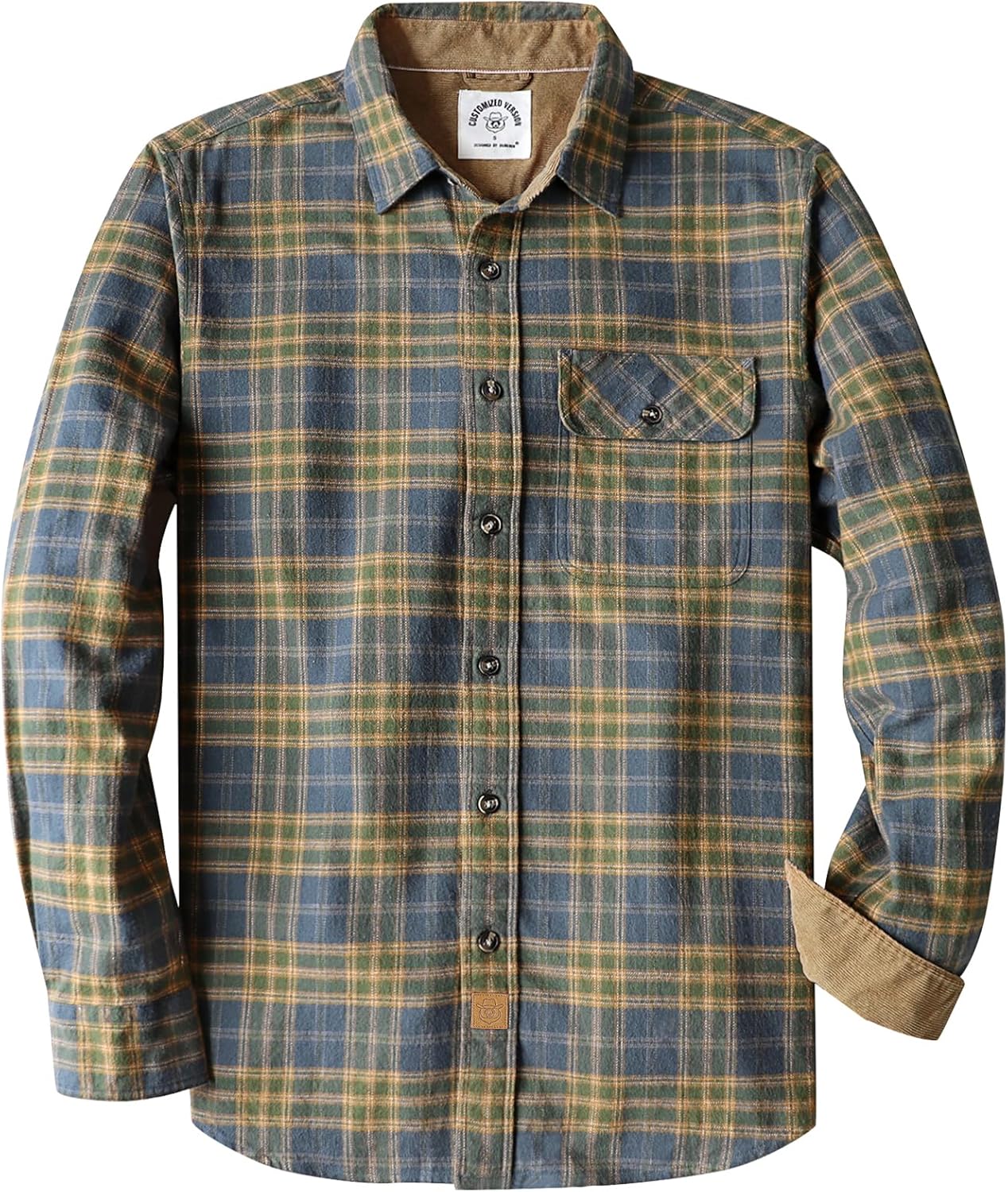 Dubinik Mens Flannel Shirts Long Sleeve Casual Button Down Style