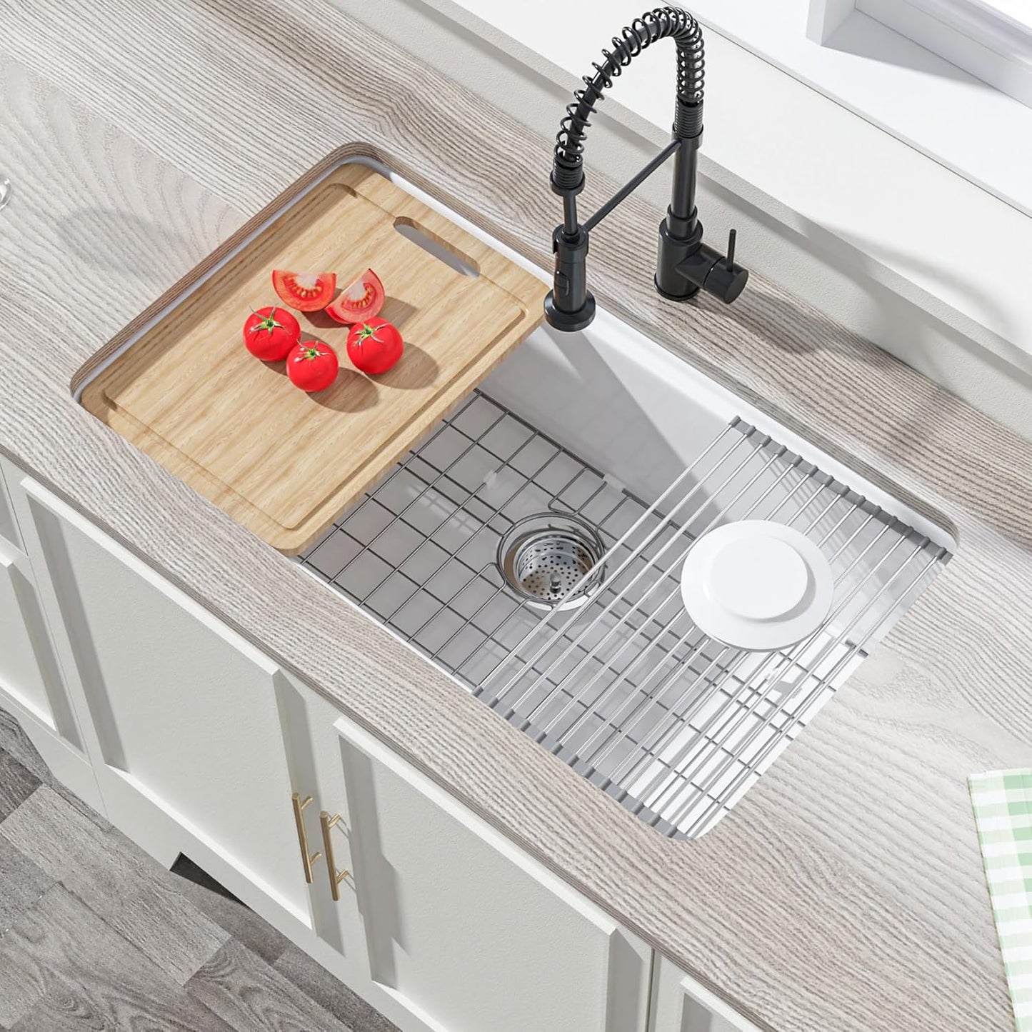 White Undermount Workstation Kitchen Sink 33 Inch for Your Home