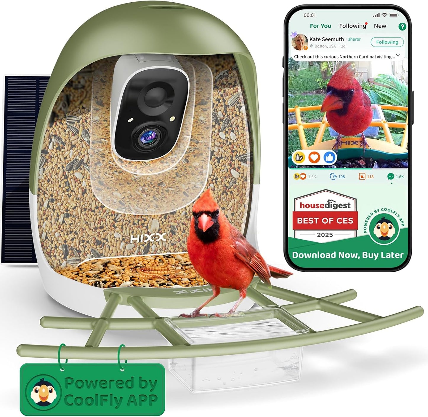 HIXX Smart Bird Feeder with Camera for Birdwatching Fun