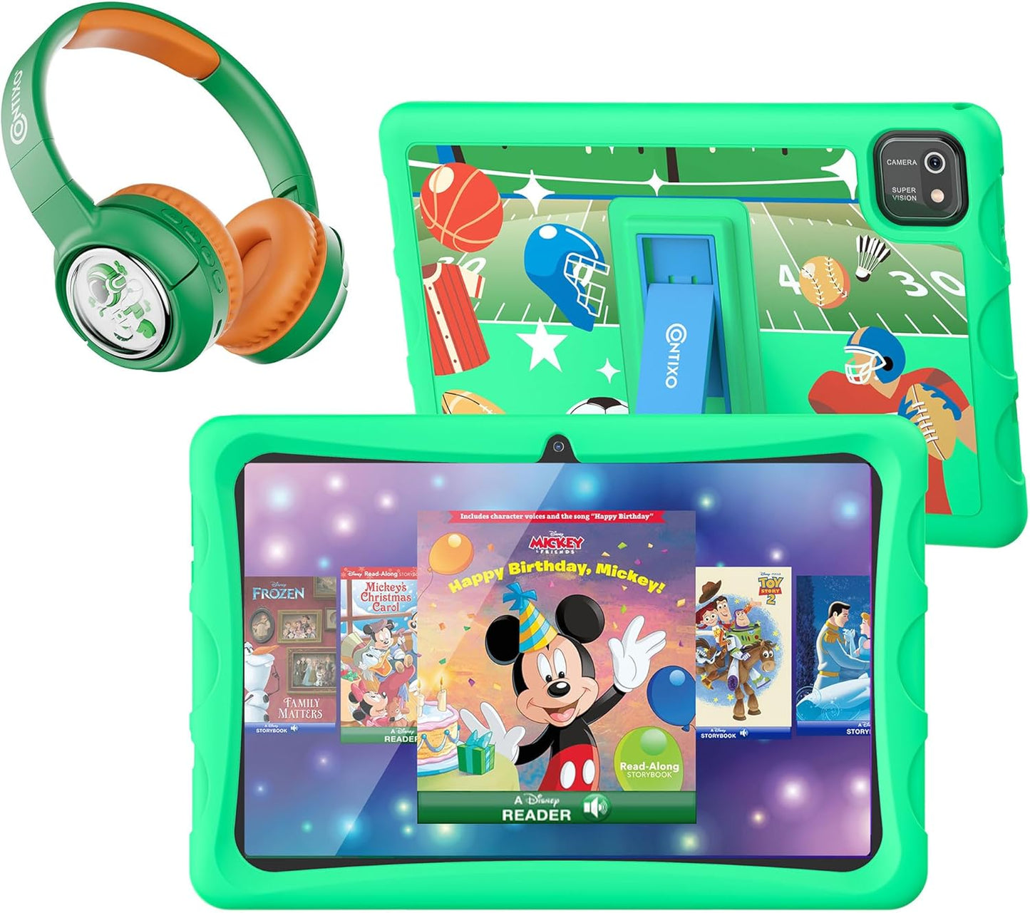Contixo 10 Kids Tablet Bundle with Headphones for Learning Fun