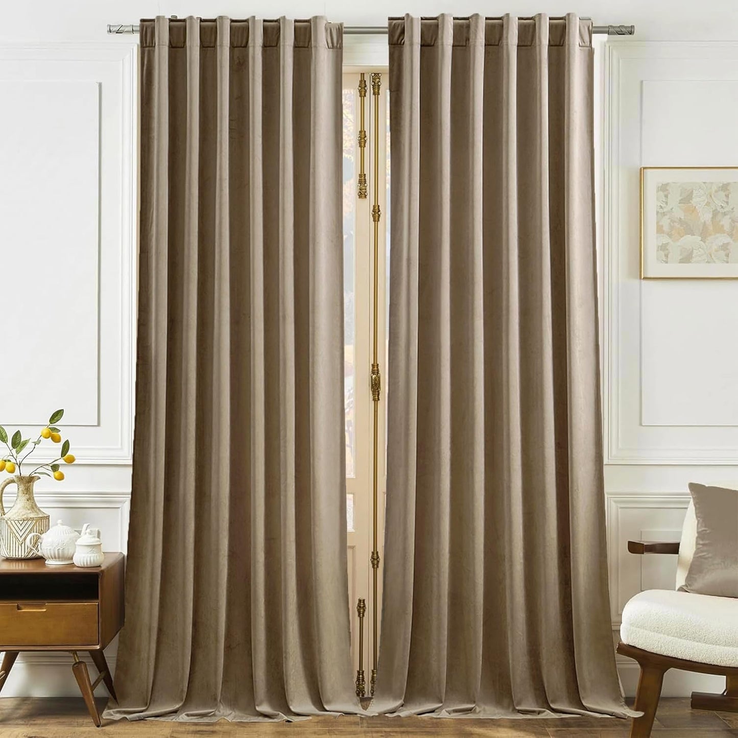 Luxurious Timeper Taupe Velvet Curtains for Elegant Spaces