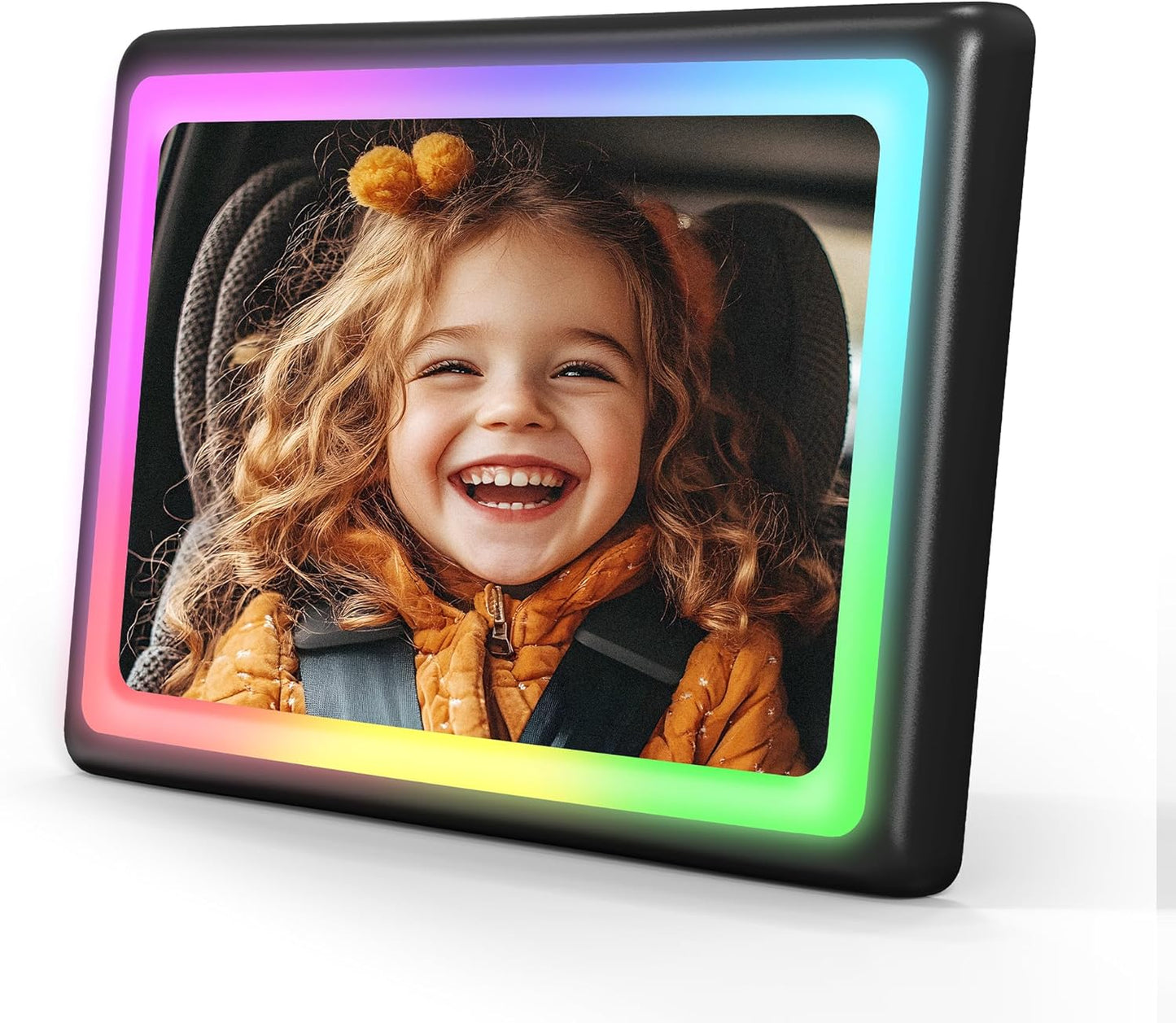 2-Pack Baby Car Mirrors: 7 RGB Colors, 360 Adjustable View, Shatterproof Safety