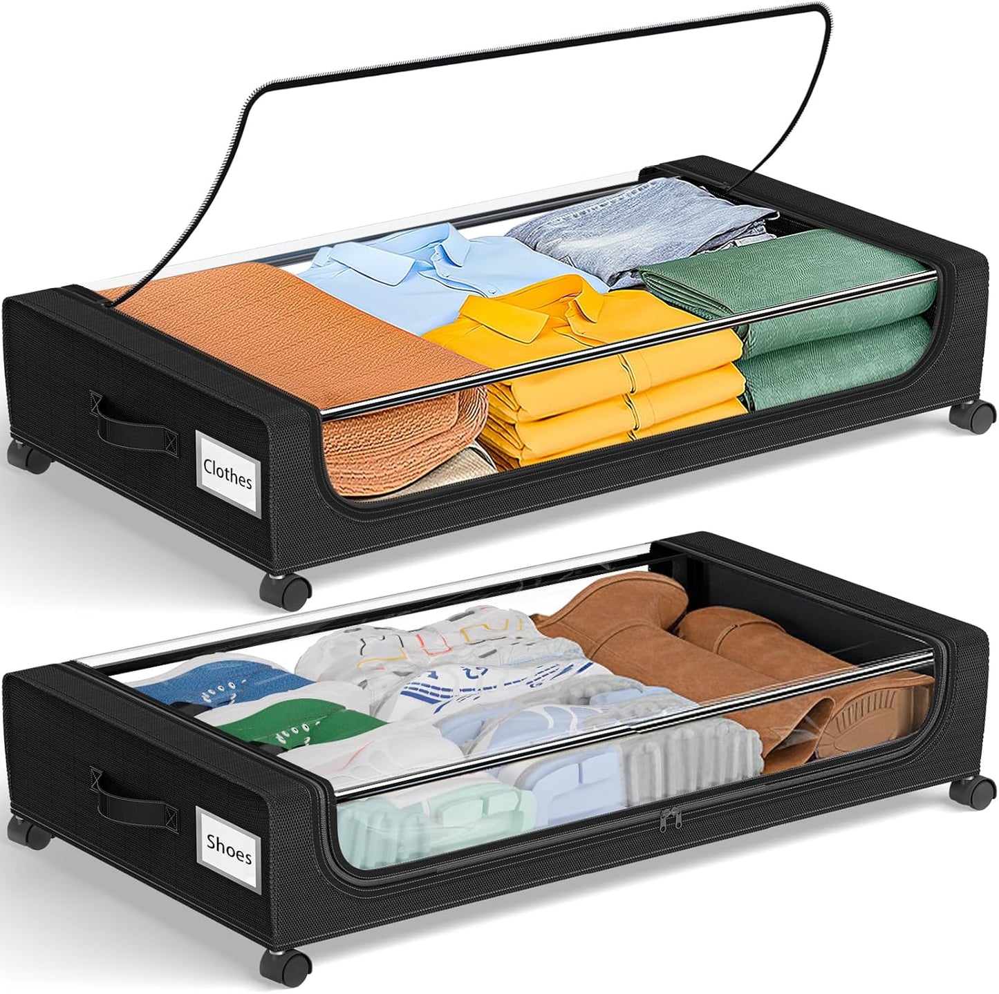 GoMaihe XXL Under Bed Storage with Wheels for Shoes and Clothes