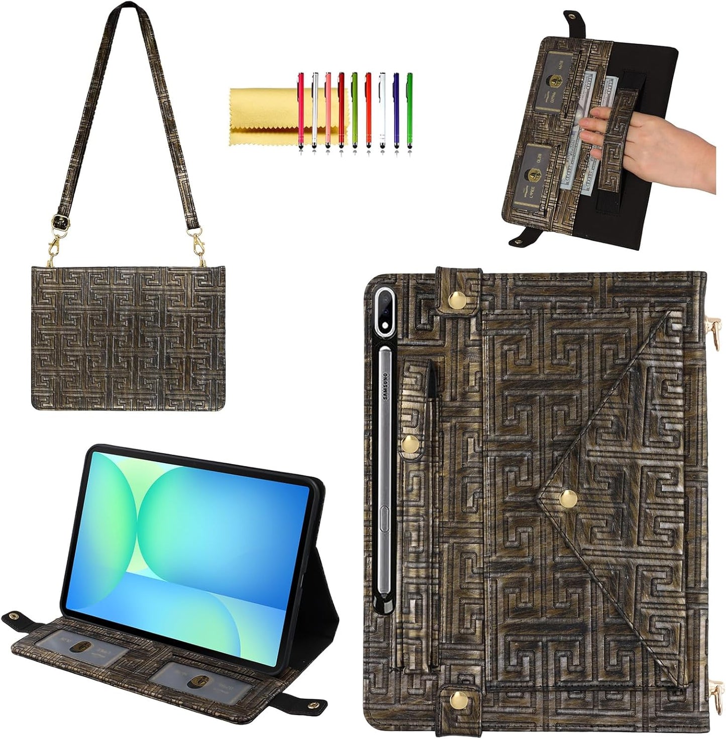 Handbag Case for Samsung Galaxy Tab S10 FE+ 2025 - Vintage Style