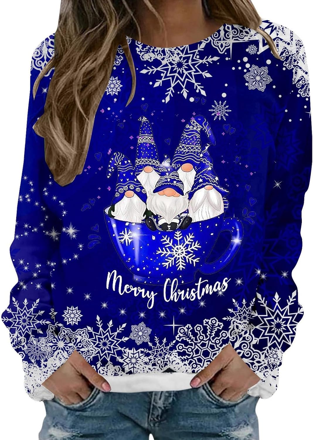 Festive Plus Size Santa Sweatshirt
