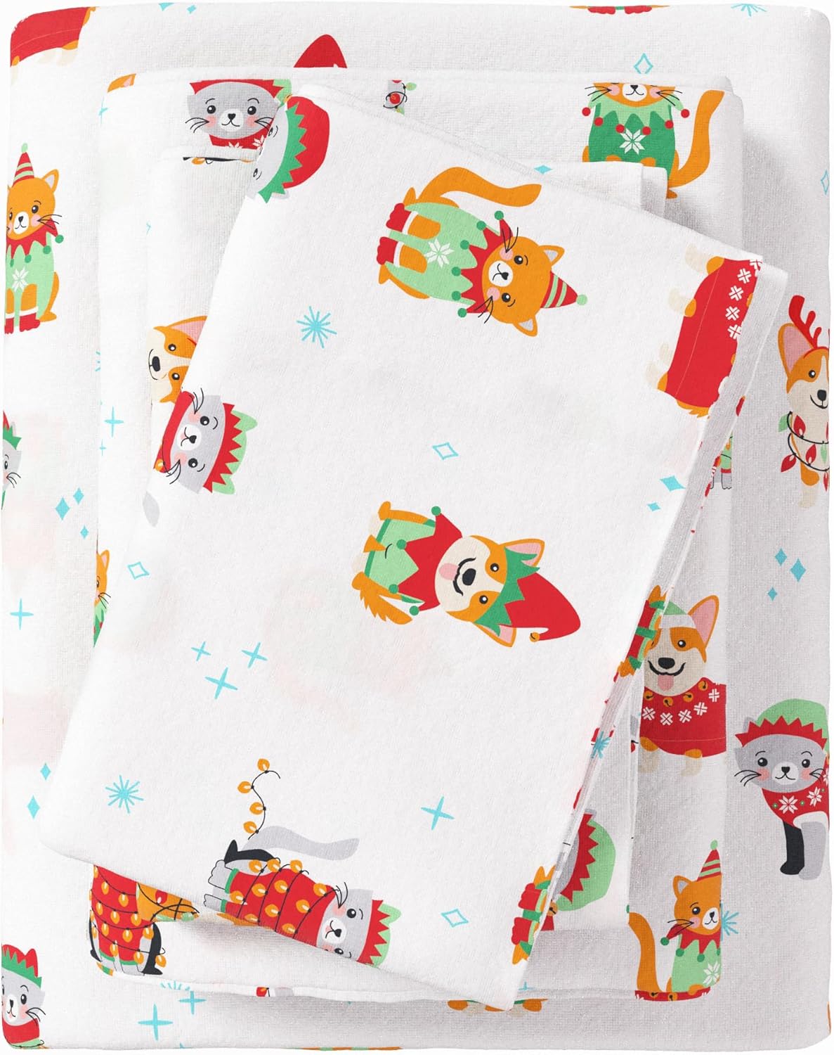 Great Bay Home Christmas Flannel Sheet Set for Cozy Winter Nights
