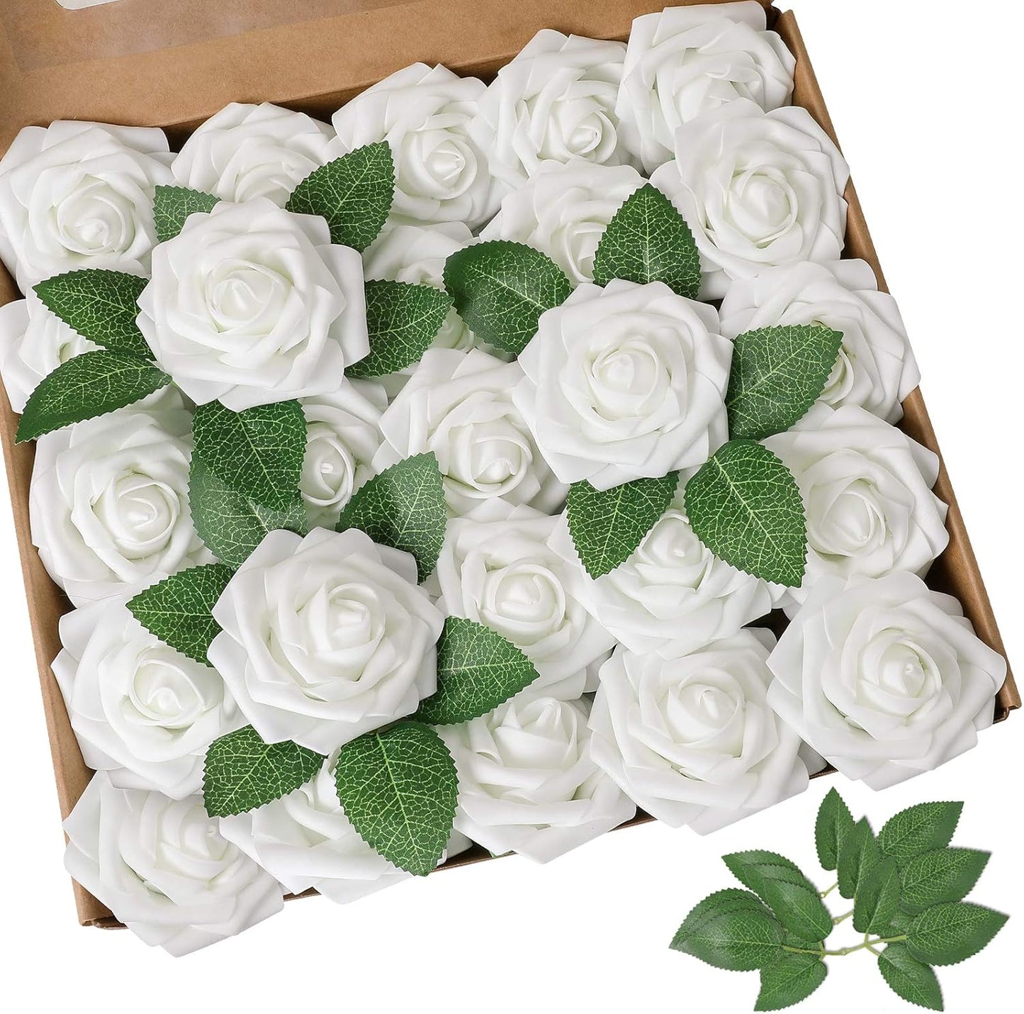 Artificial White Roses 100pcs for DIY Wedding Bouquets & Decor