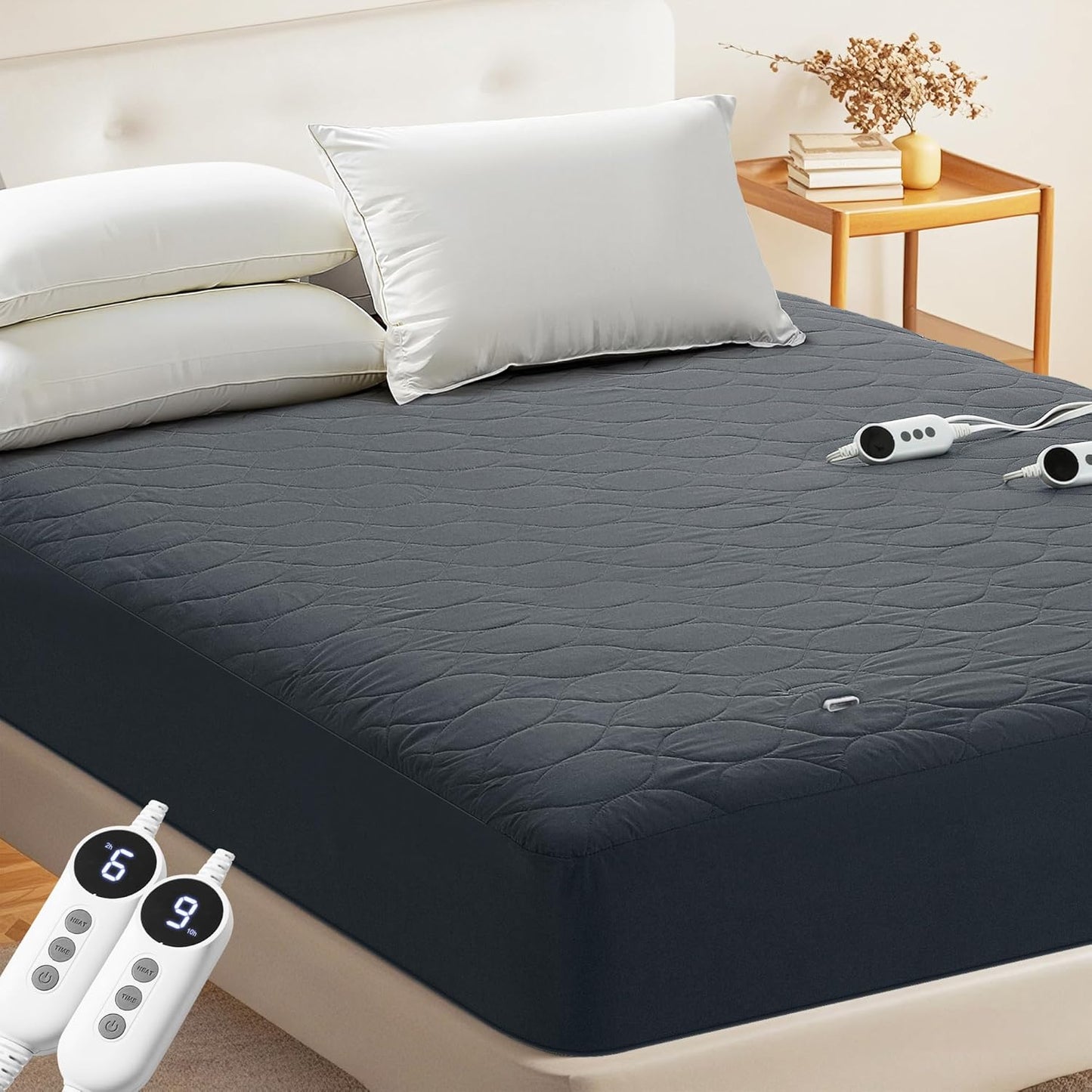 MASVIS Heated Mattress Pad King Size with Dual Control & 10 Settings