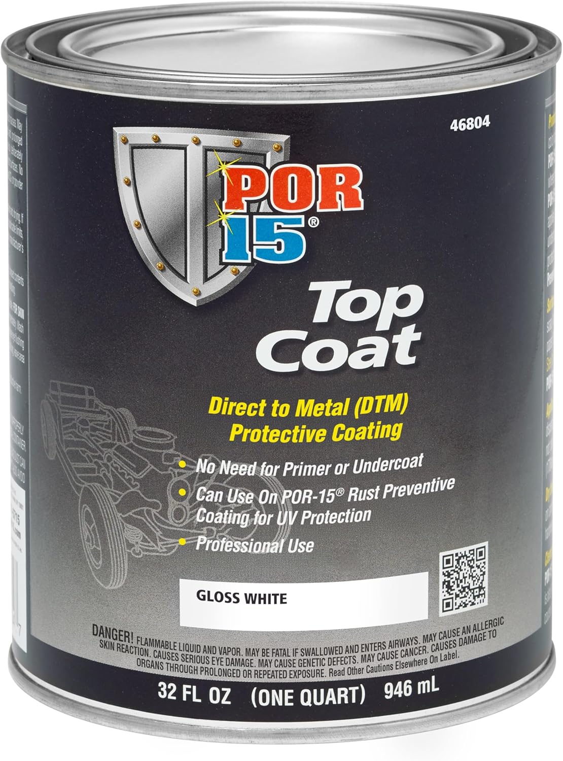 POR-15 Top Coat Paint for Direct Metal with Long-lasting Finish