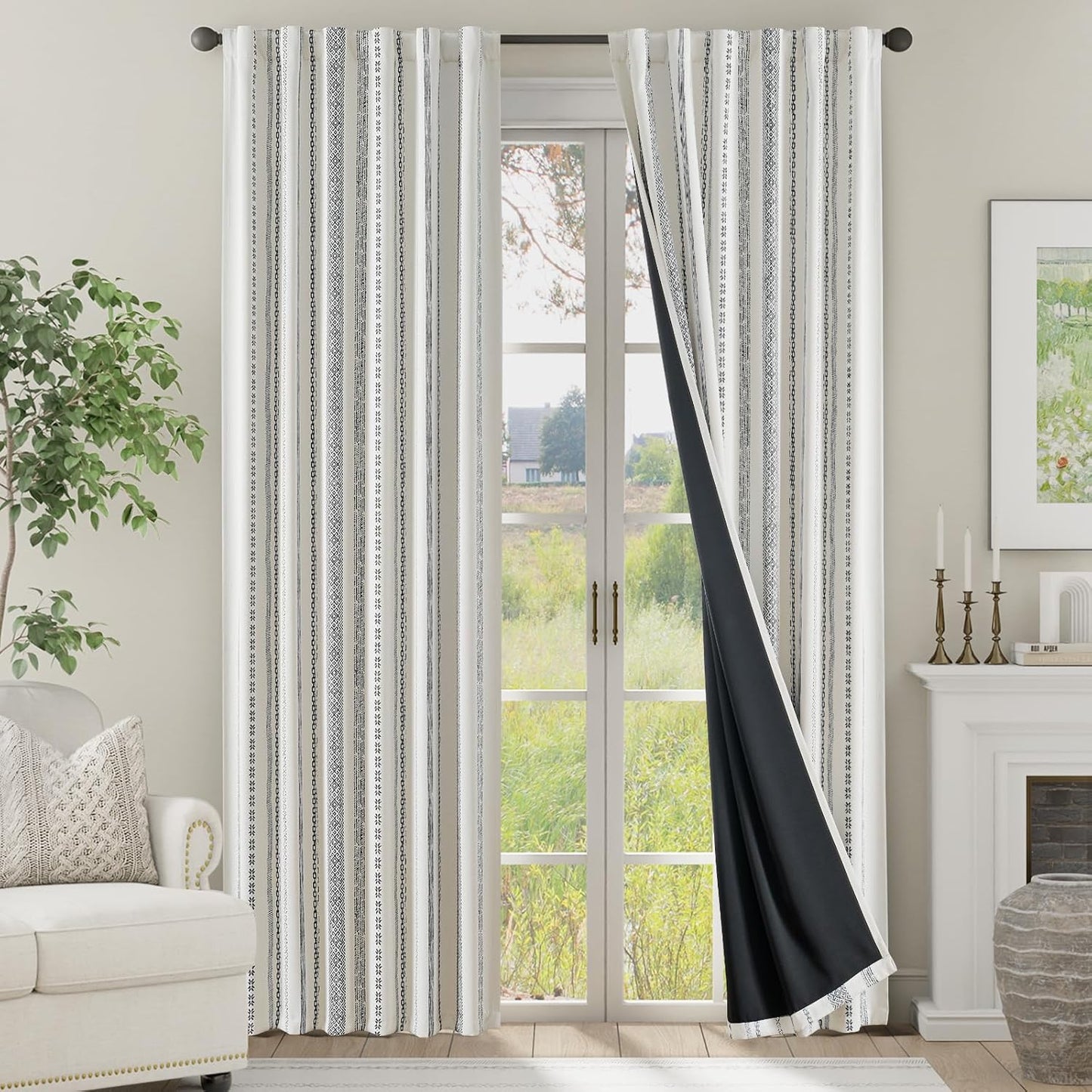 jinchan Blackout Curtains 84 Inches Long for Bedroom Decor