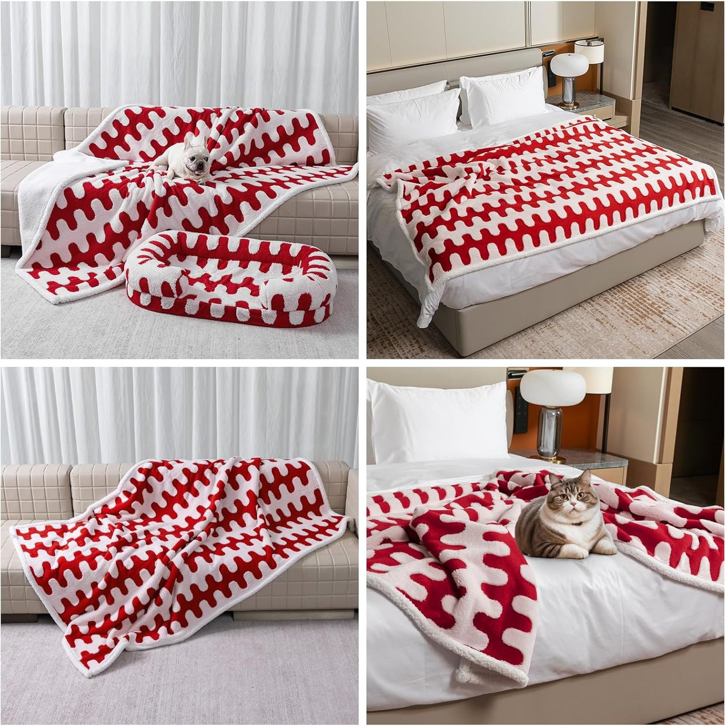 Waterproof Pet Blanket for Dogs and Cats, Stylish Jacquard Design