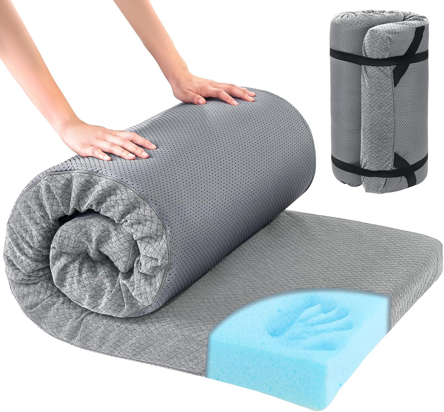 HOMBYS Memory Foam Camping Mattress Pad for Comfortable Sleep