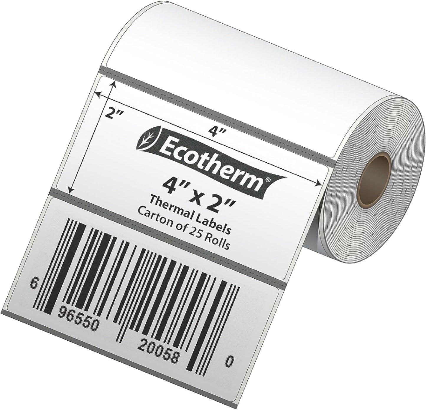 7500 Labels for Zebra Printers | 25 Rolls | Black Mark On Liner | Ecotherm Quality