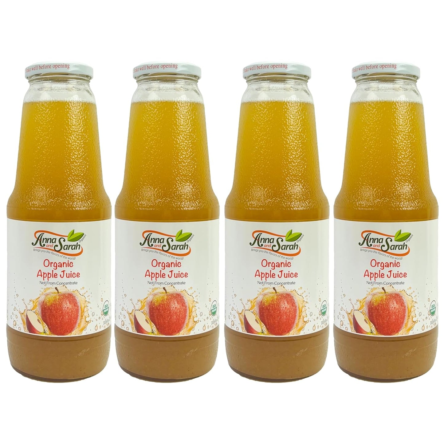 Organic Apple Juice 33.8 Oz - Fresh Taste in Glass Bottles