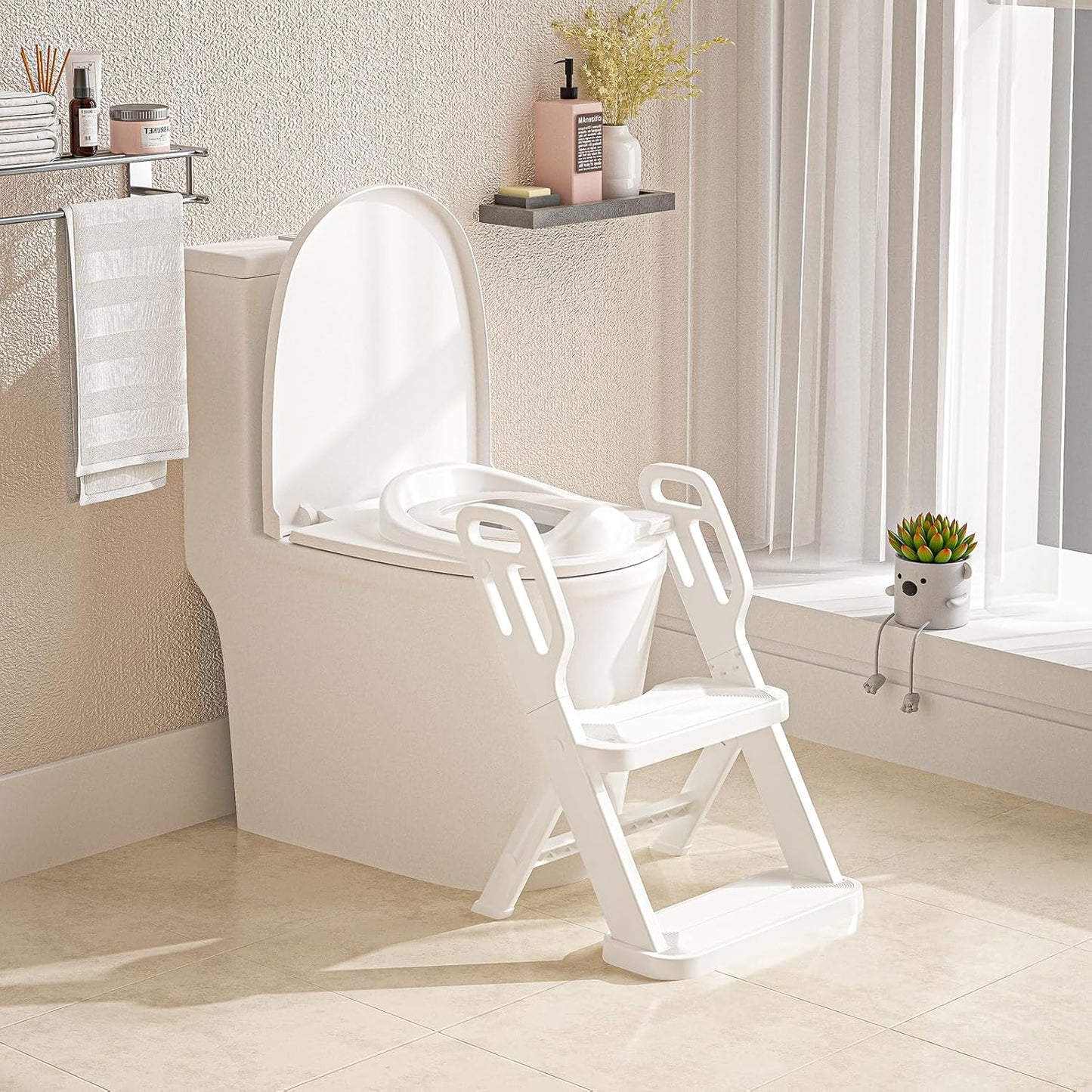 Toddler Potty Training Toilet Seat with Steps for Easy Use