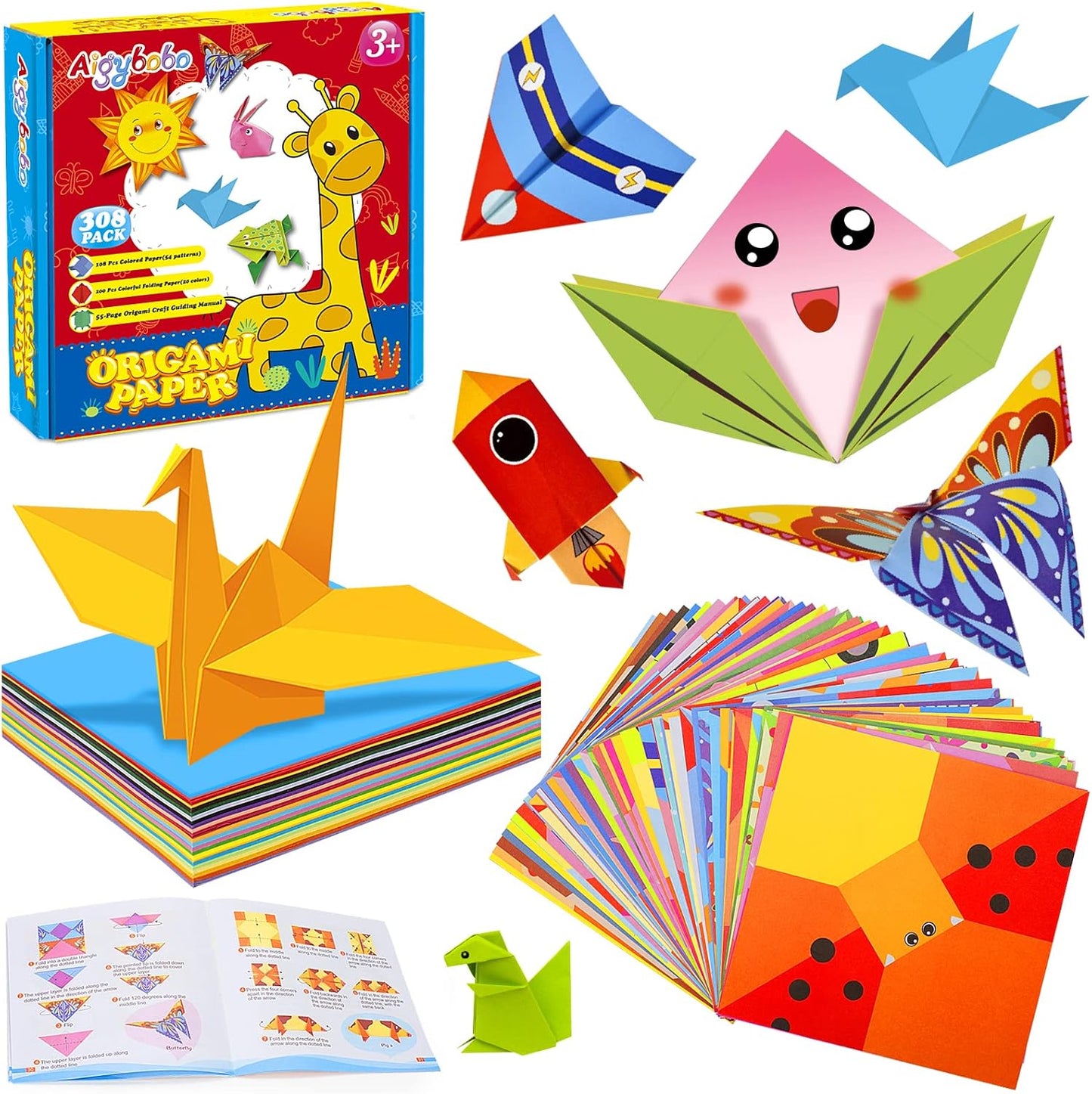 308PCS Origami Paper Set - Perfect Kids Craft Kit