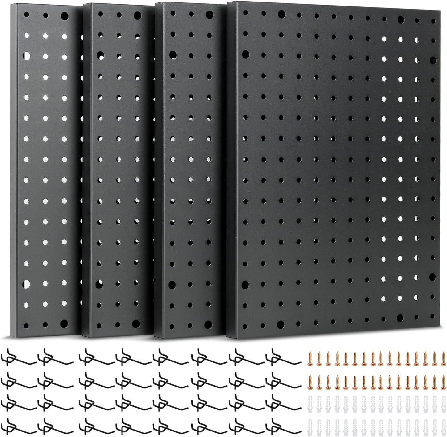Heavy Duty 4-Panel Pegboard Wall Organizer for Garage Tools