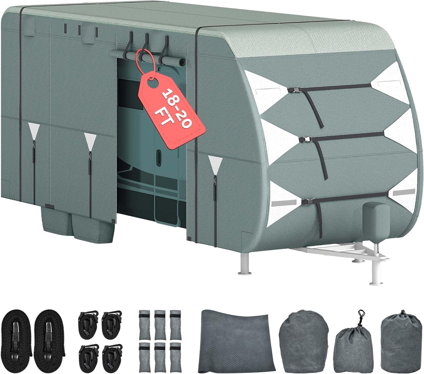 DWVO Travel Trailer RV Cover 18-20ft Waterproof Protection
