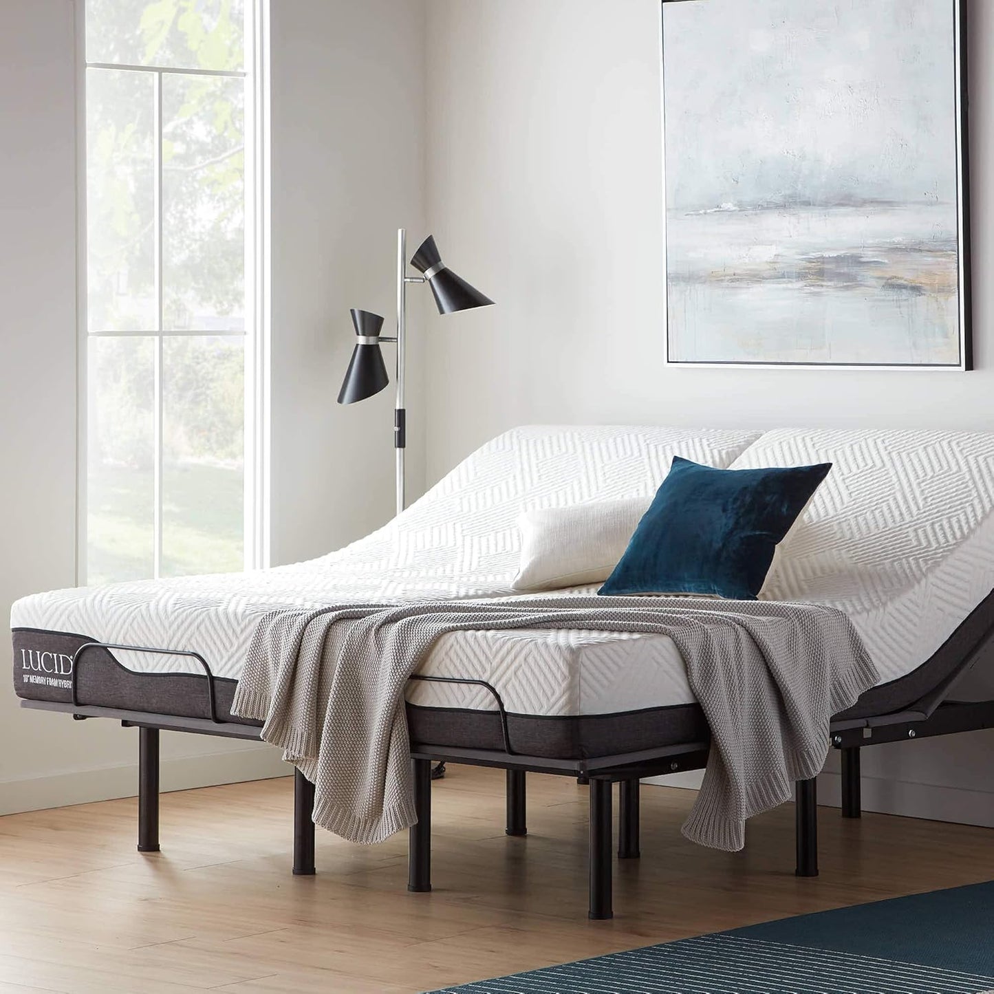 Lucid L150 Adjustable Bed Frame with Wireless Remote Control