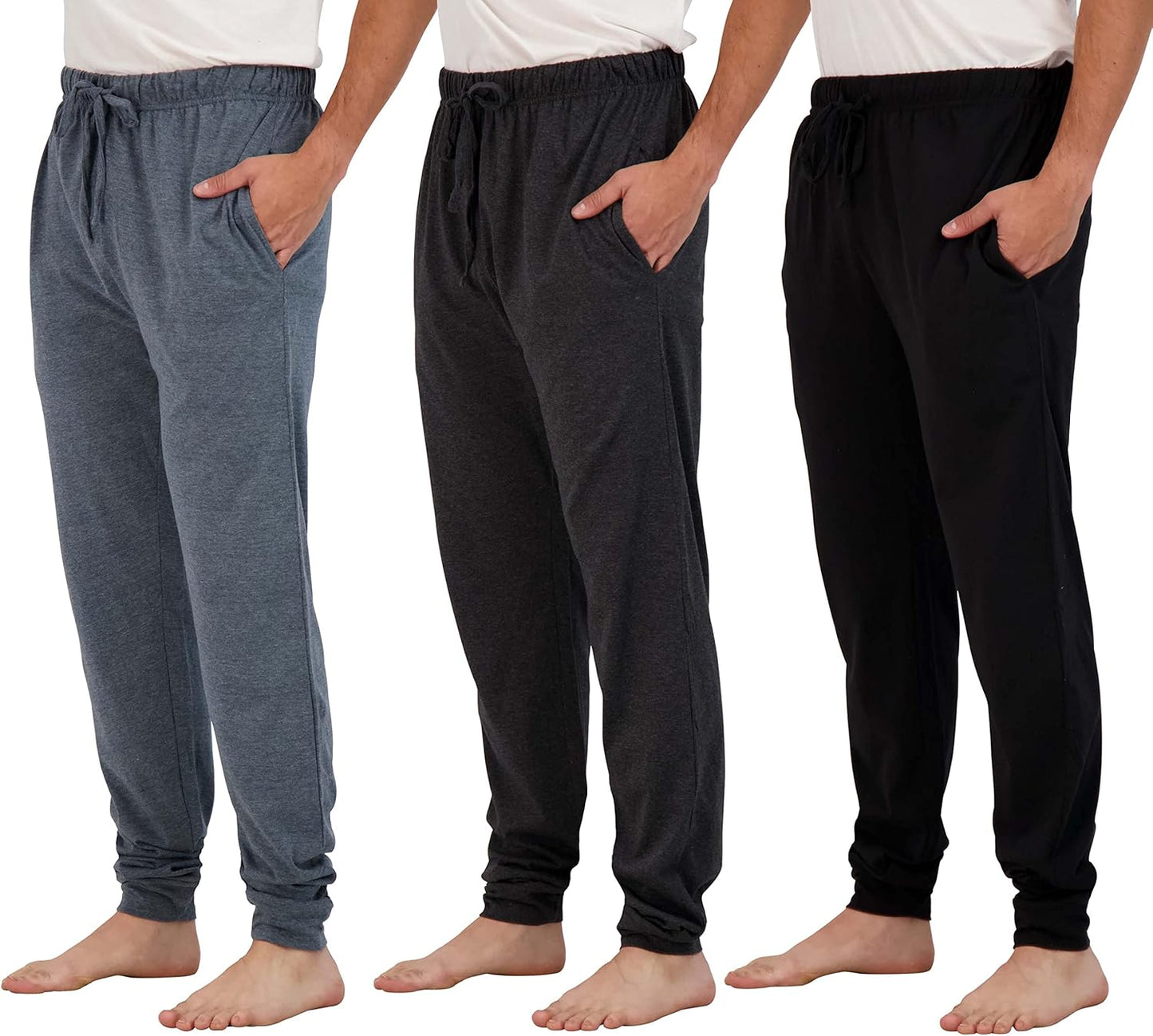 Real Essentials Men's Ultra Soft Cotton Pajama Pants for Comfort