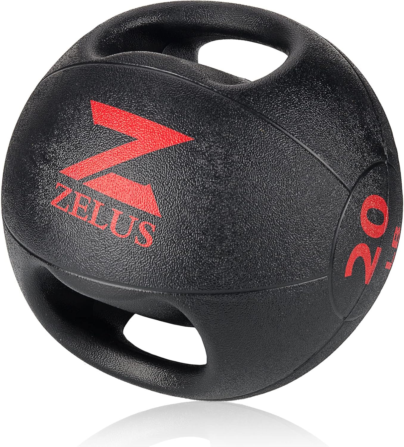 ZELUS Medicine Ball with Dual Grip for Strength Training Workouts