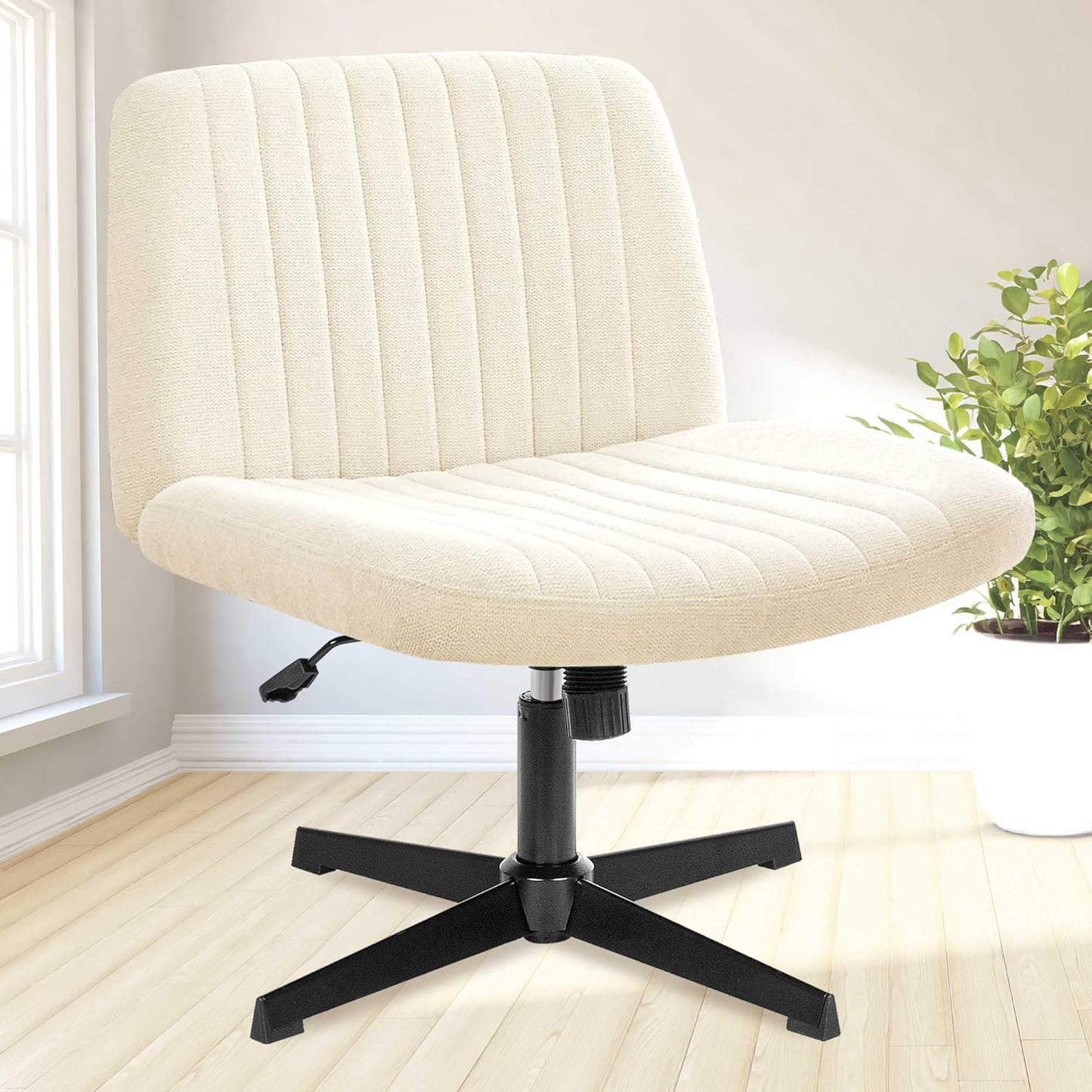 NEO Chair Criss Cross Armless Wide Comfy Makeup Desk Chair