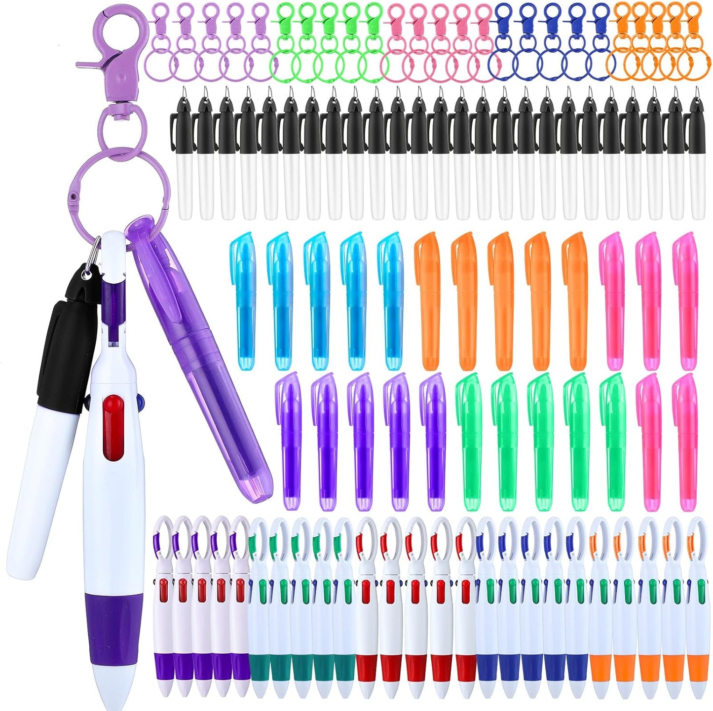 25 Sets Retractable Nurse Pens with Mini Highlighter Accessories