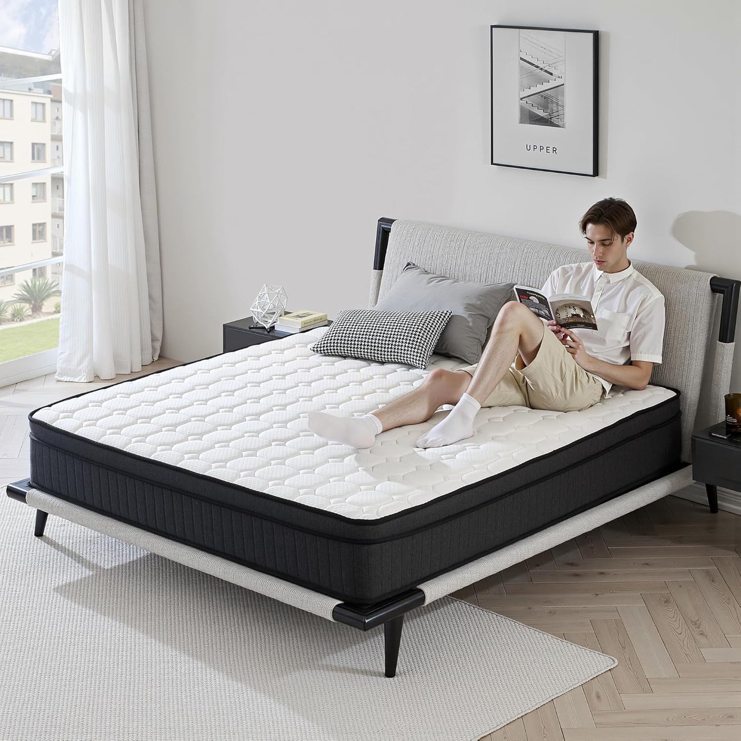Full Mattress 10 Inch Medium Firm Hybrid with Memory Foam