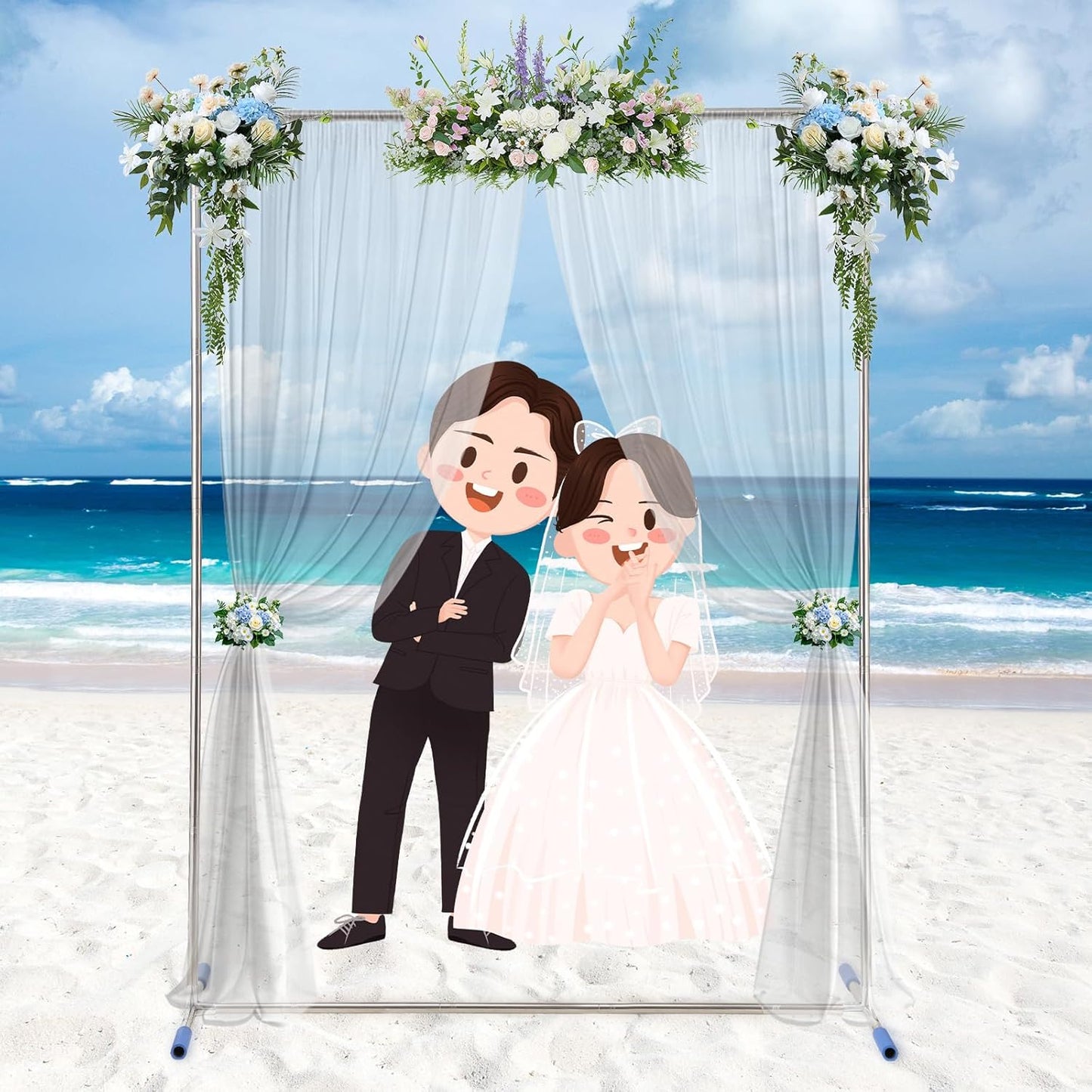 75FT Metal Backdrop Stand Kit for Weddings and Events