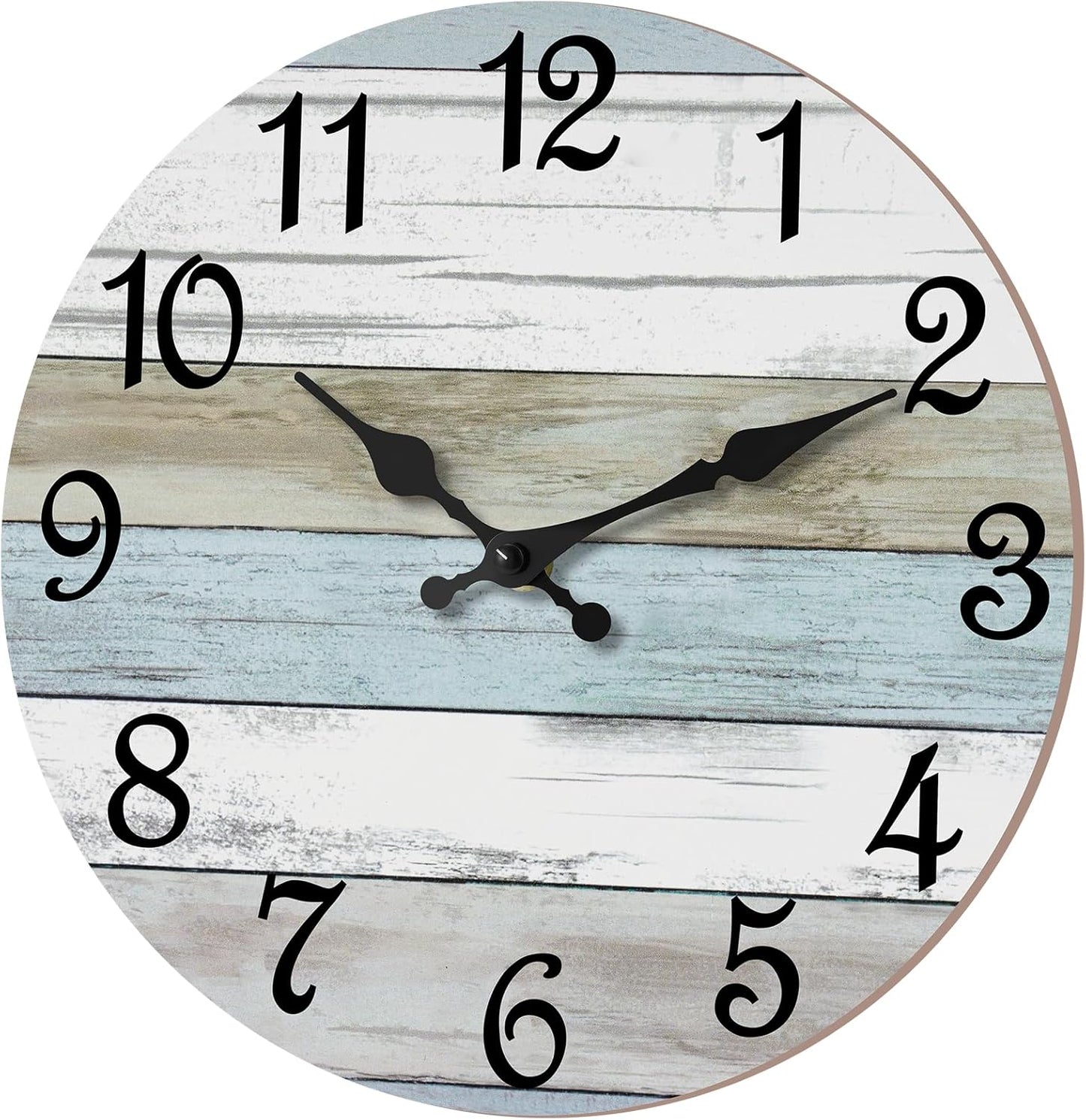Silent Non Ticking Coastal Wall Clock for Rustic Decor