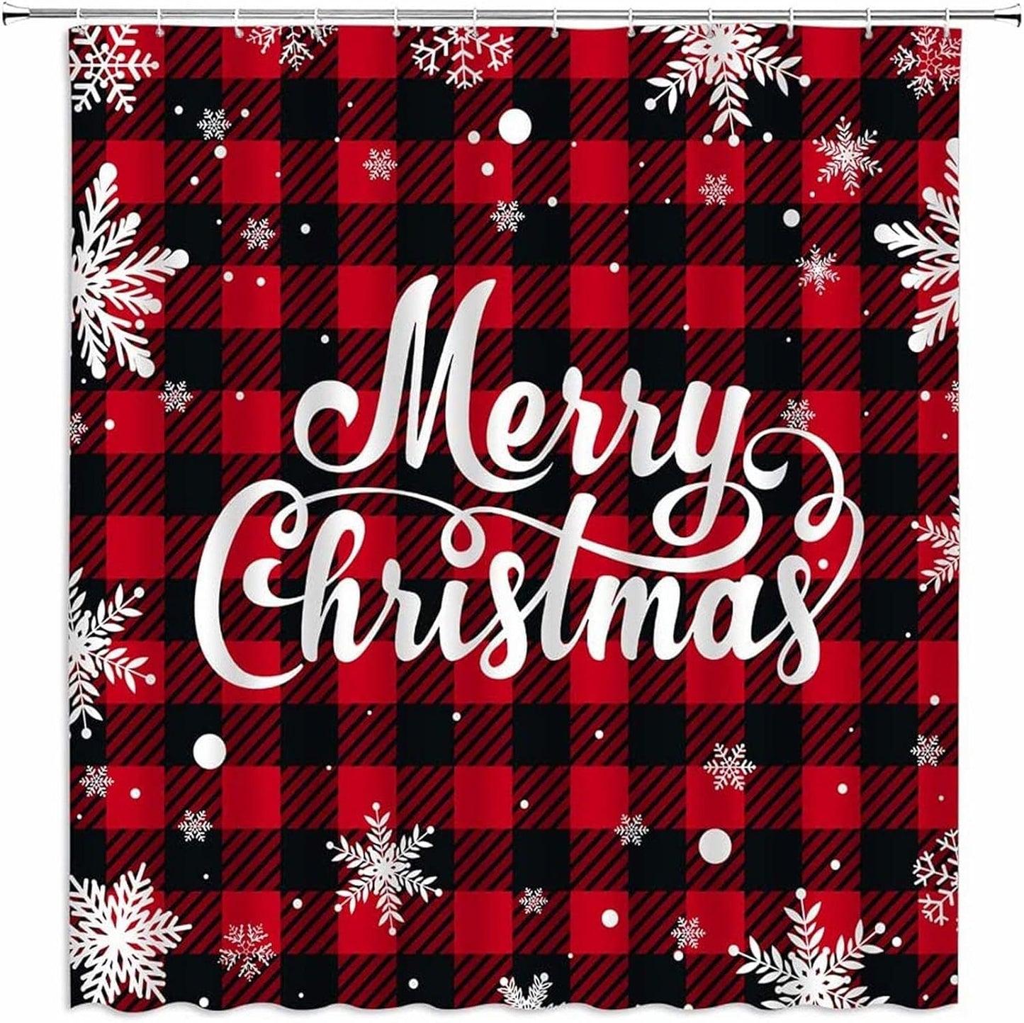 Rustic Winter Snowflake Shower Curtain Set - Happy New Year Home Decor