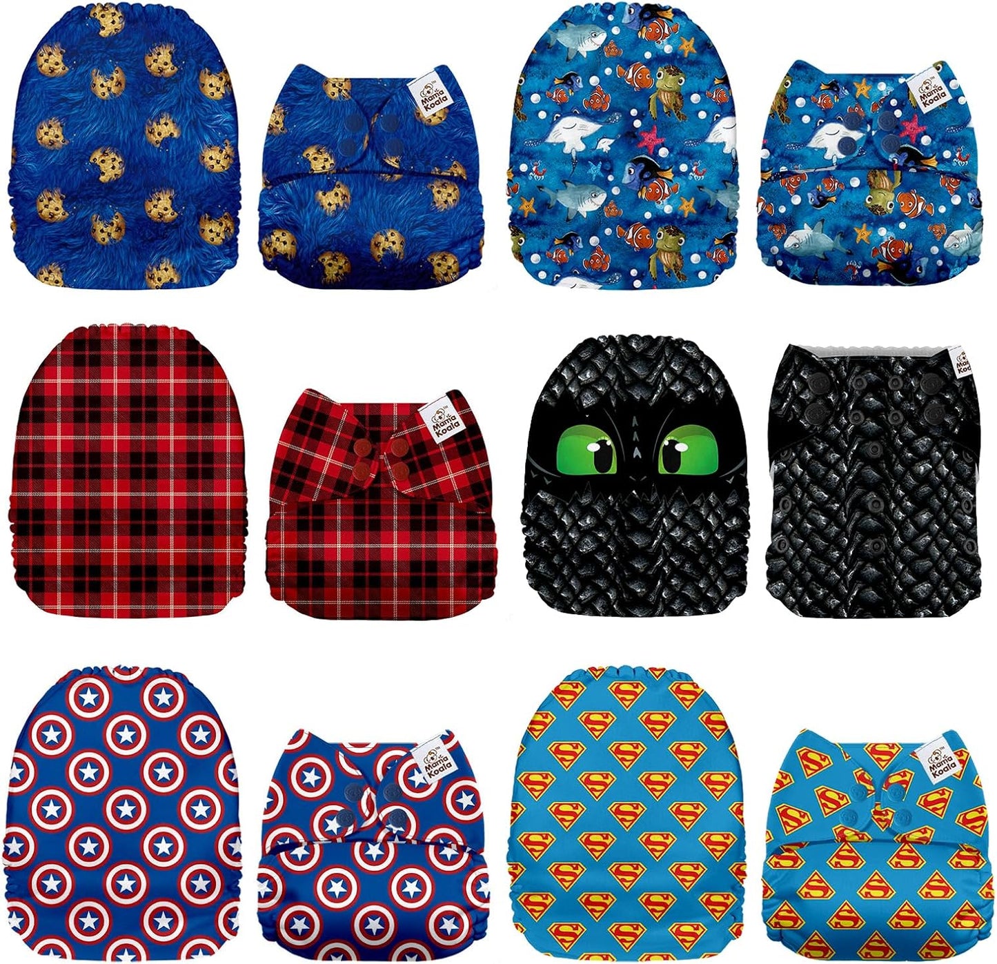 Mama Koala 1.0 Cloth Diapers - Reusable Pocket Shells