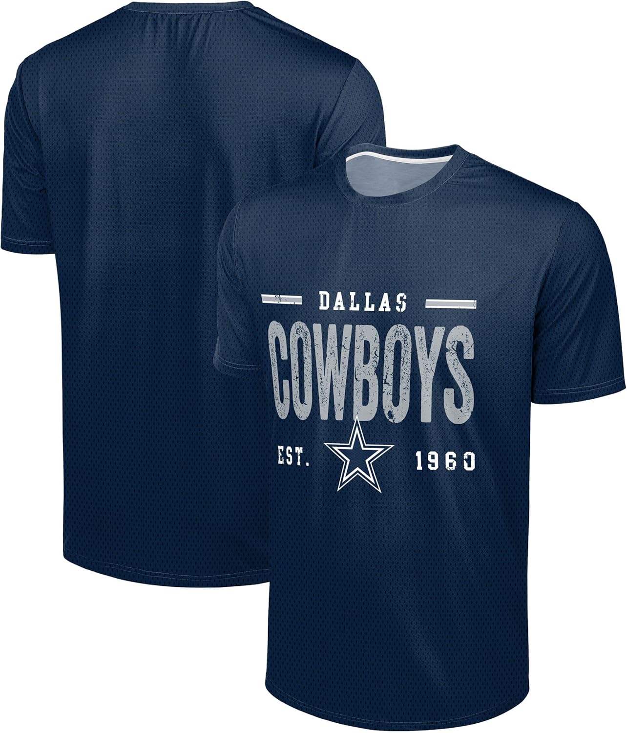 Dallas Cowboys Distressed Performance Crewneck T-Shirt for Fans