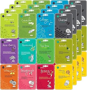 celavi Essence Facial Face Mask 48 Sheets for K-Beauty Skincare