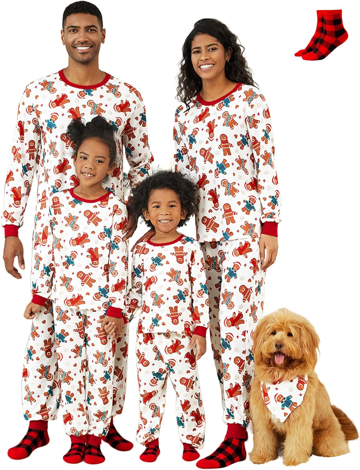 Matching Christmas Family Pajama Sets with Festive Socks Included