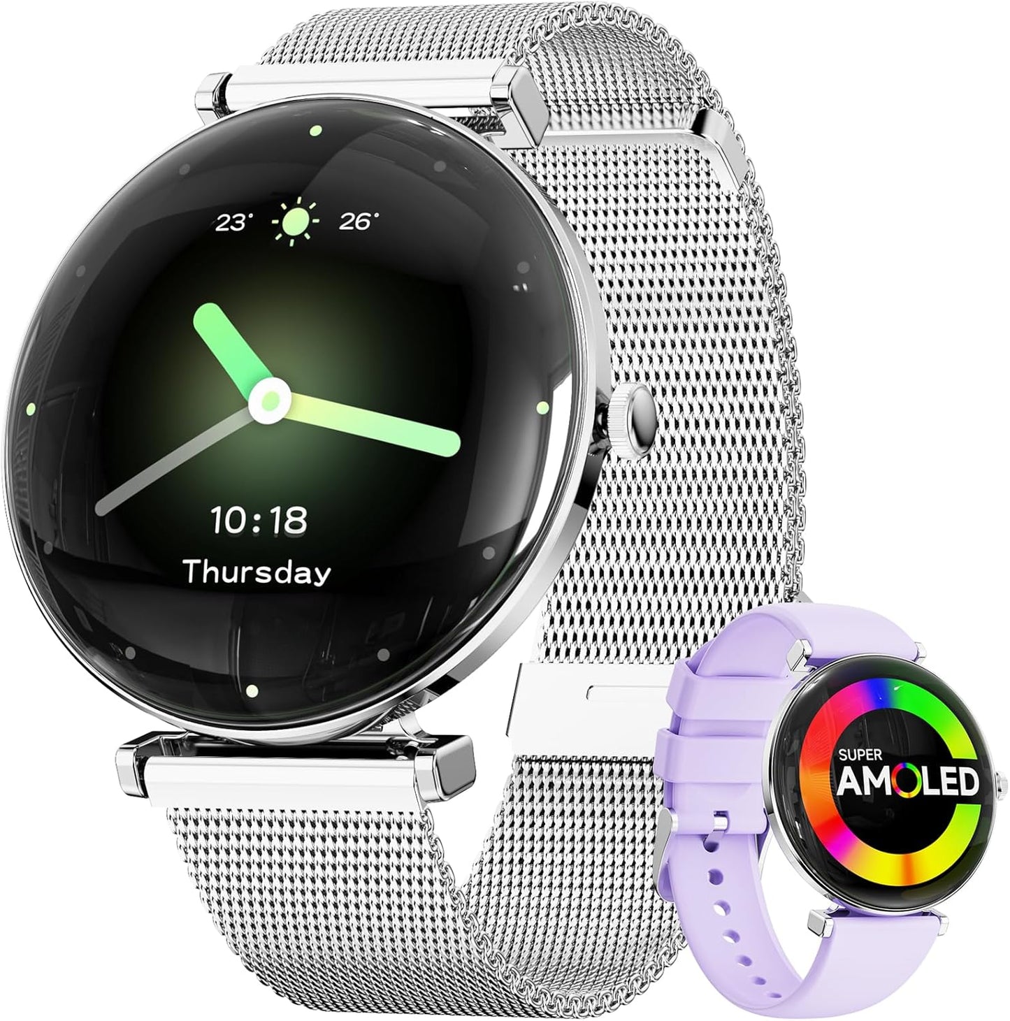 Hwagol Smartwatch: Calls/Answer, Fitness Tracker, Waterproof, 1.43 AMOLED Screen