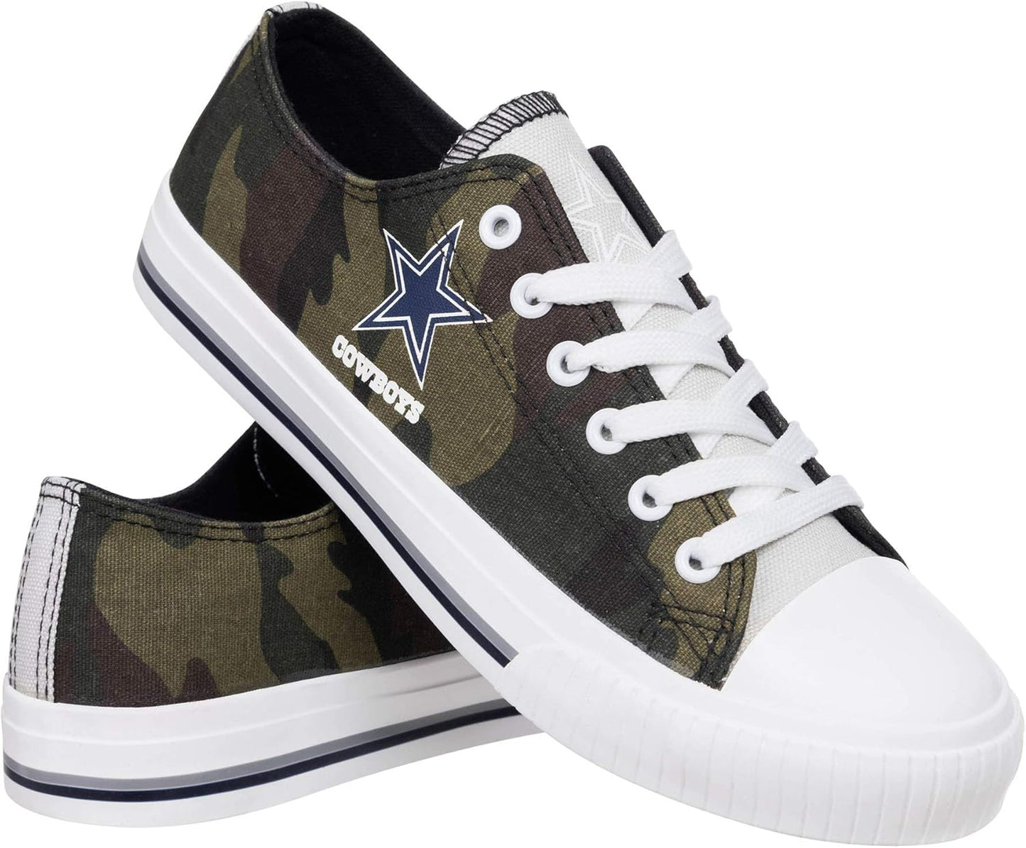 FOCO Women's NFL Camo Low Top Canvas Sneakers for Fans