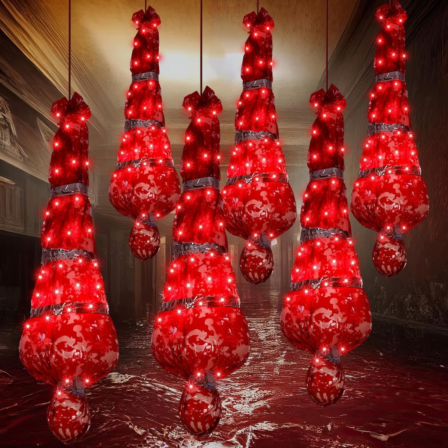 6 Pcs LED Halloween Hanging Body Prop for Spooky Decor