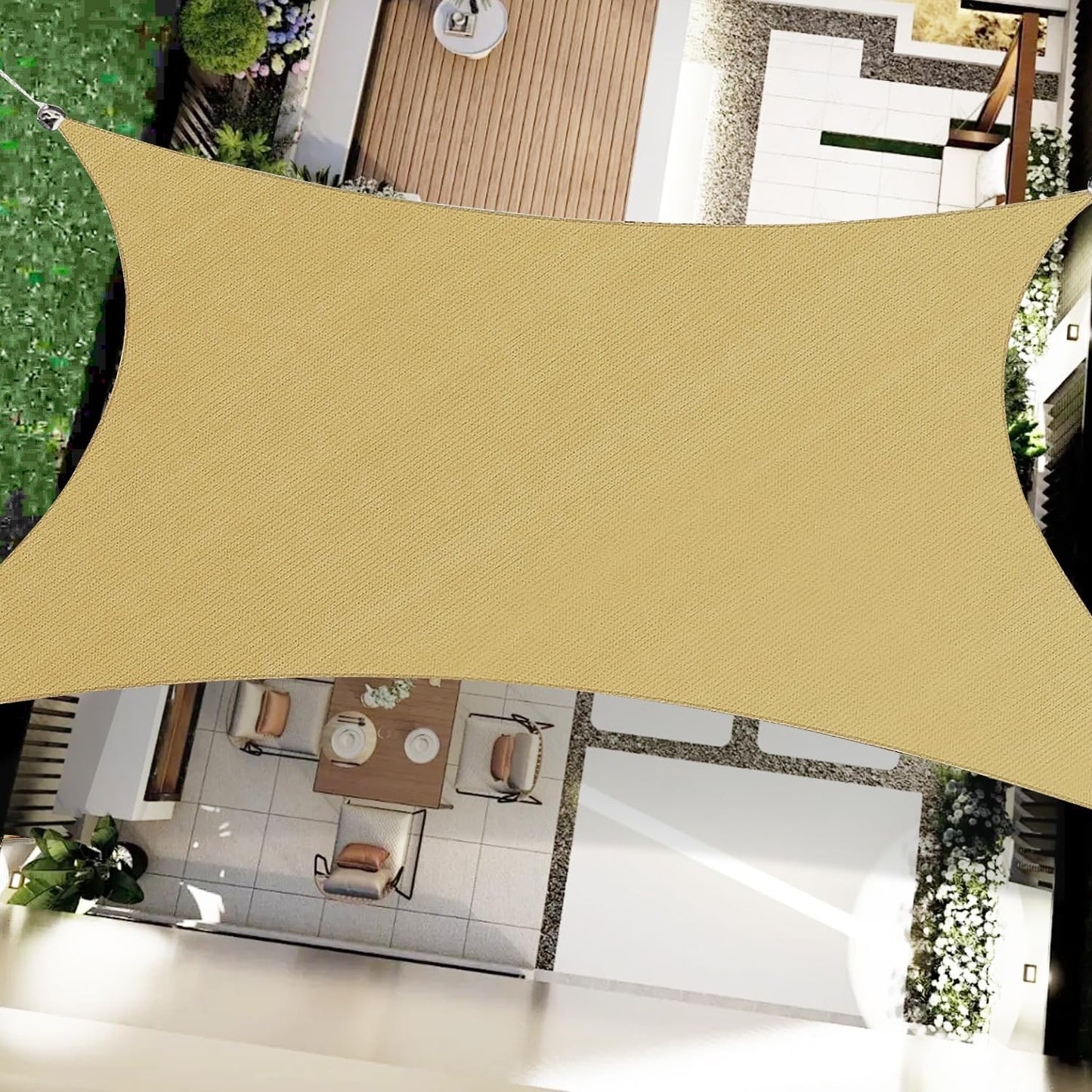 16ft x 20ft Rectangular Sun Sail Shades Canopy for Outdoor Use