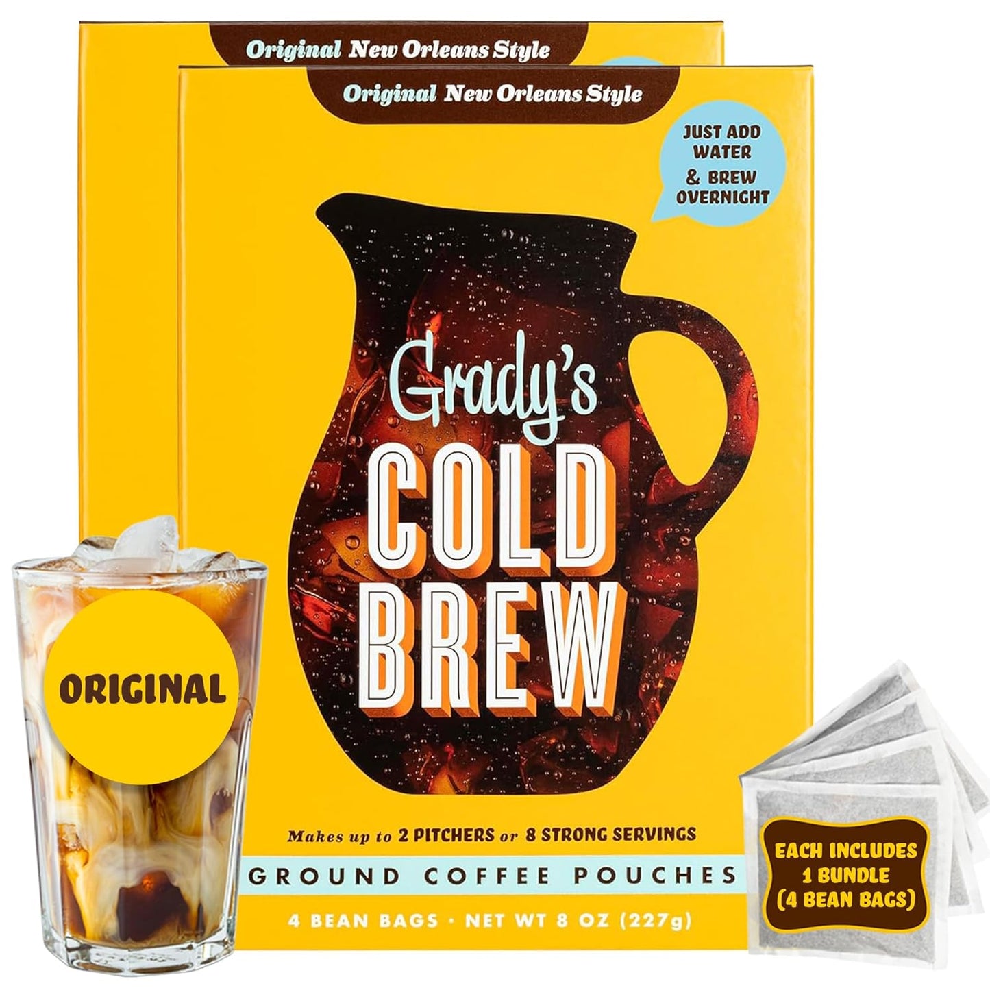 Grady's Cold Brew New Orleans Style Coffee & Chicory Pouches