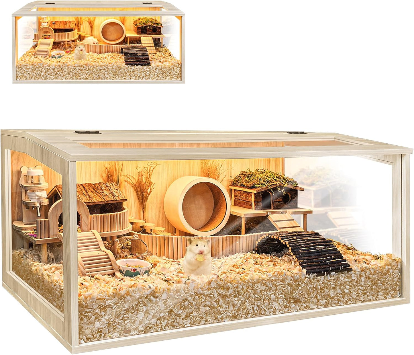 Large Chewproof Hamster Cage with Openable Top and Acrylic Sheets