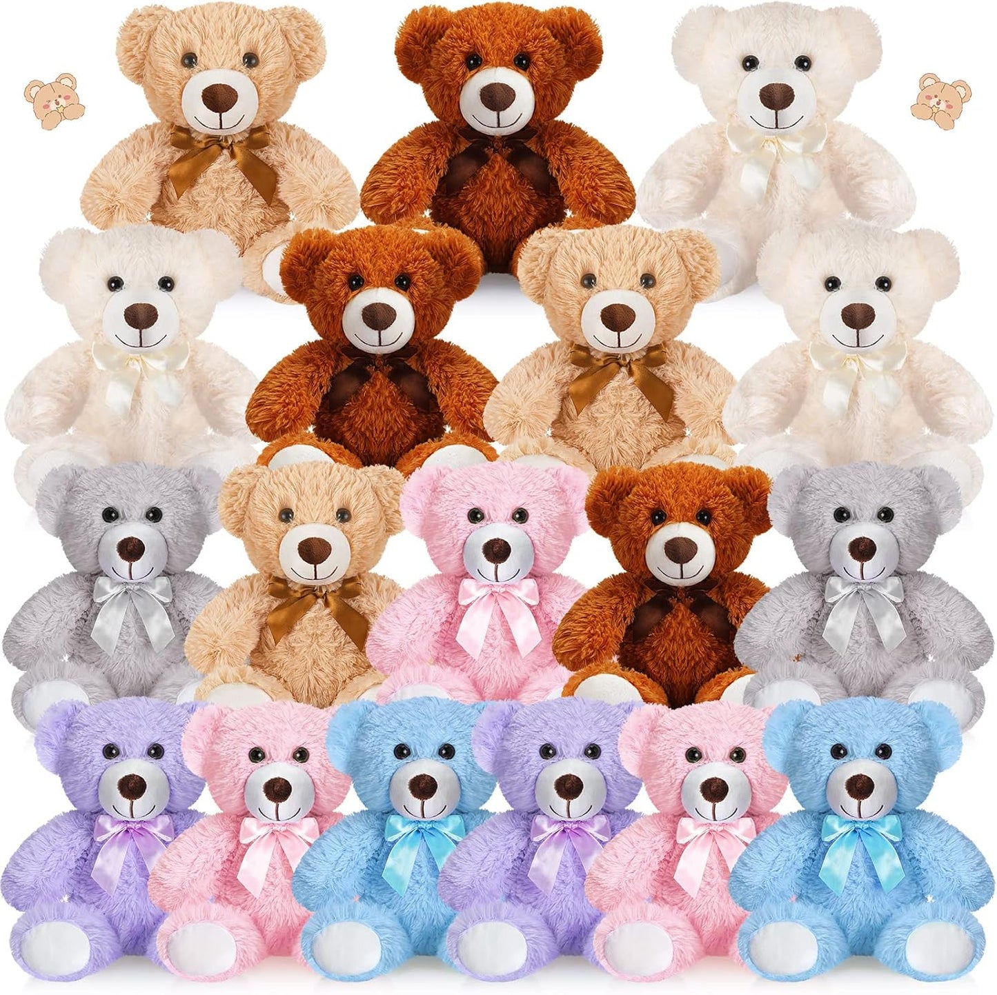 18 Pcs 14 Inch Plush Bear Toys for Baby Shower and Parties