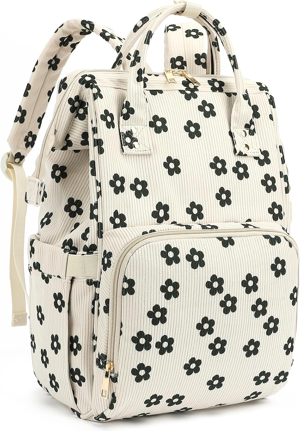 Stylish Laptop Backpack for Women - Corduroy Travel Bag