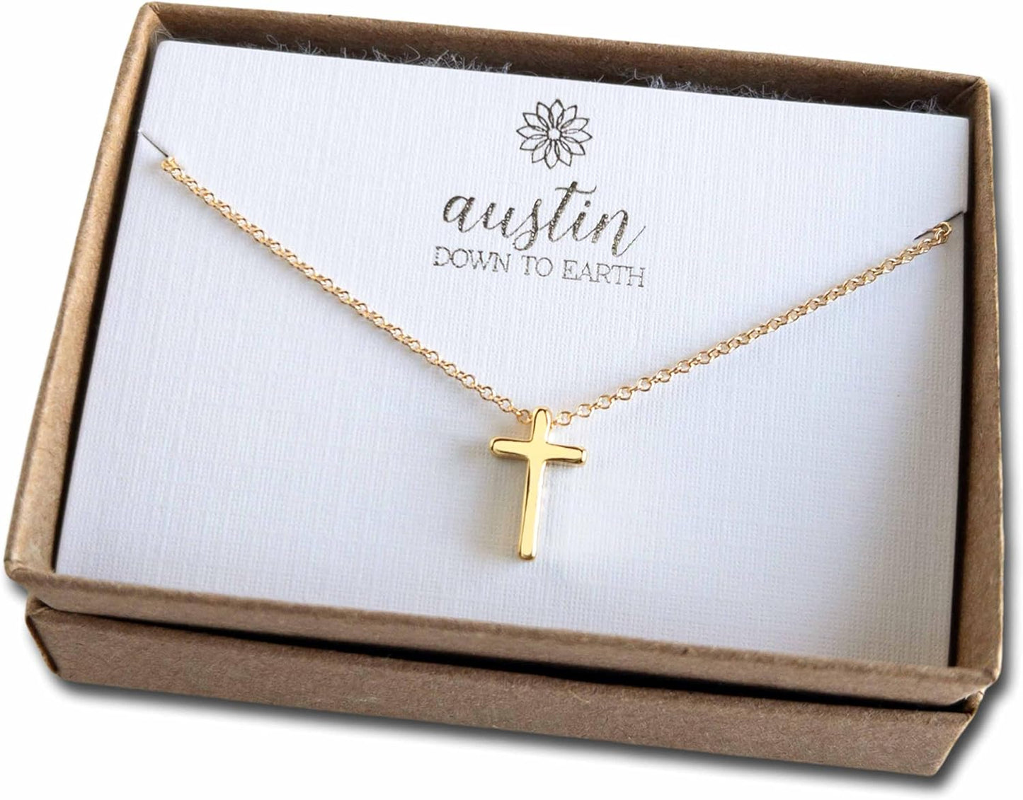 Dainty Cross Necklace for Women - Simple Gold Cross Jewelry