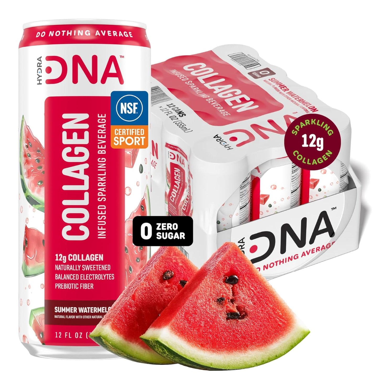 Sparkling Liquid Collagen Protein Water Drink - Watermelon Flavor