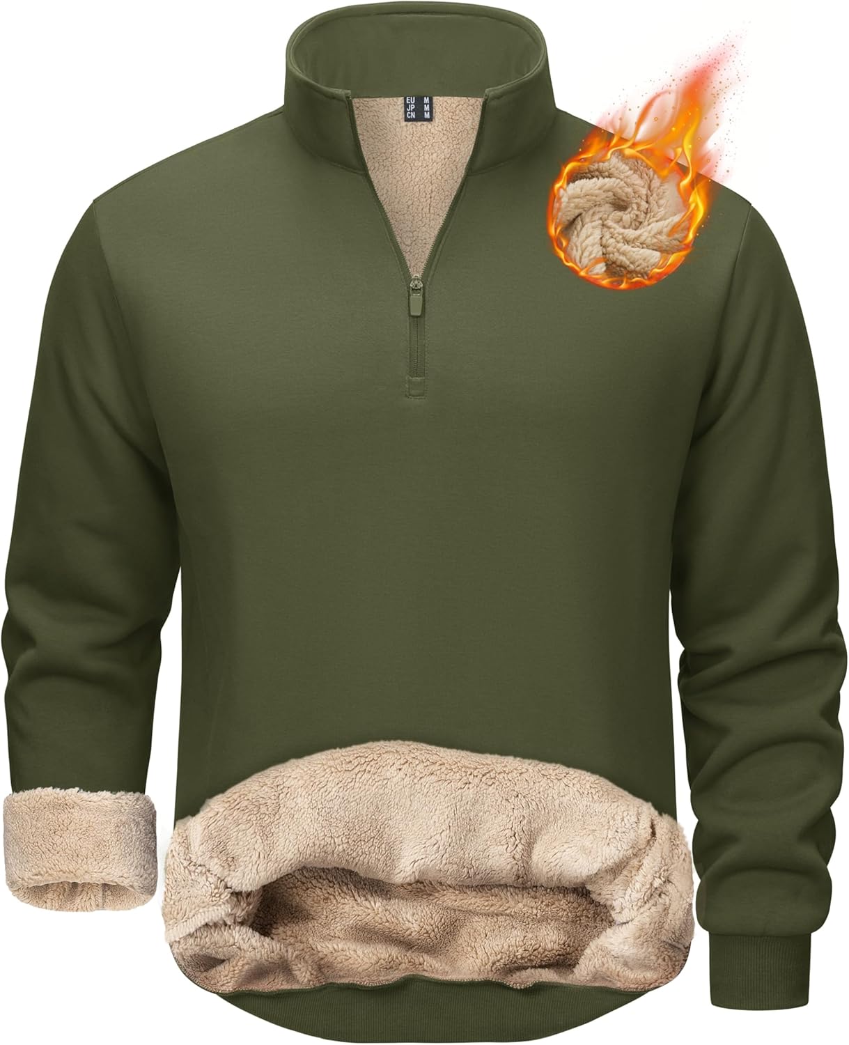 TACVASEN Men's Quarter Zip Fleece Pullover for Winter Warmth